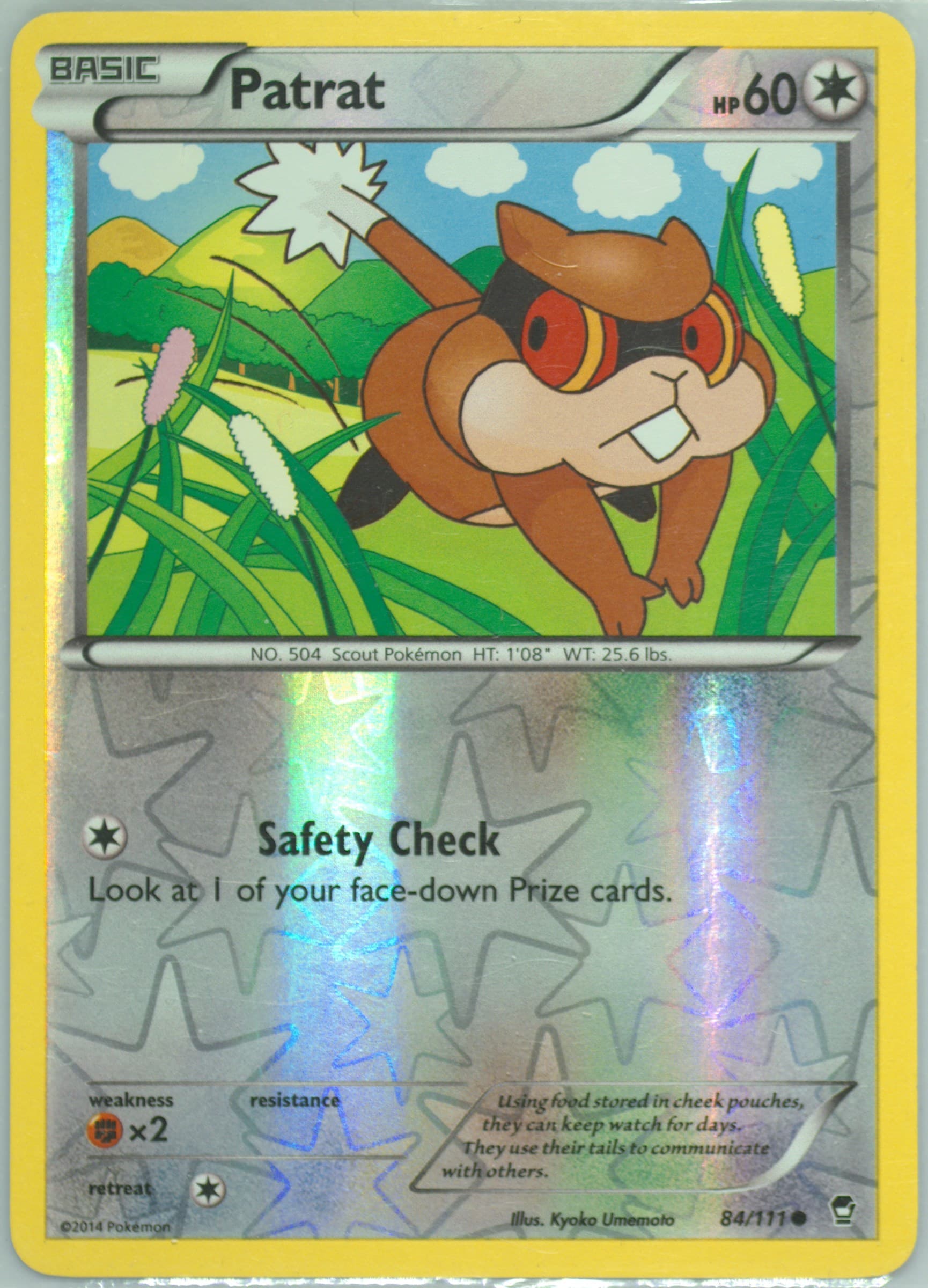 Patrat-Reverse Foil (84) 2014 Pokemon XY Furious Fists