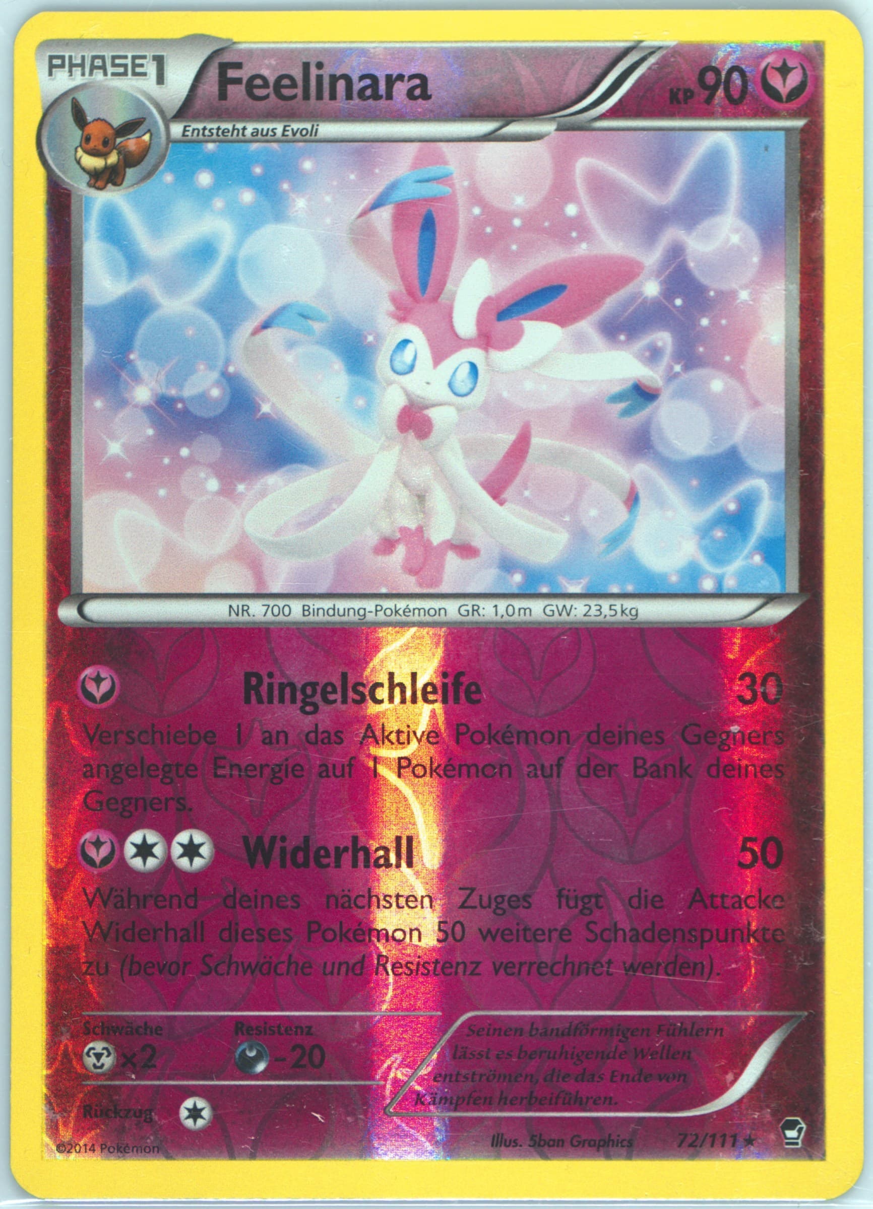 Feelinara-Reverse Foil German (72) 2014 Pokemon XY Furious Fists