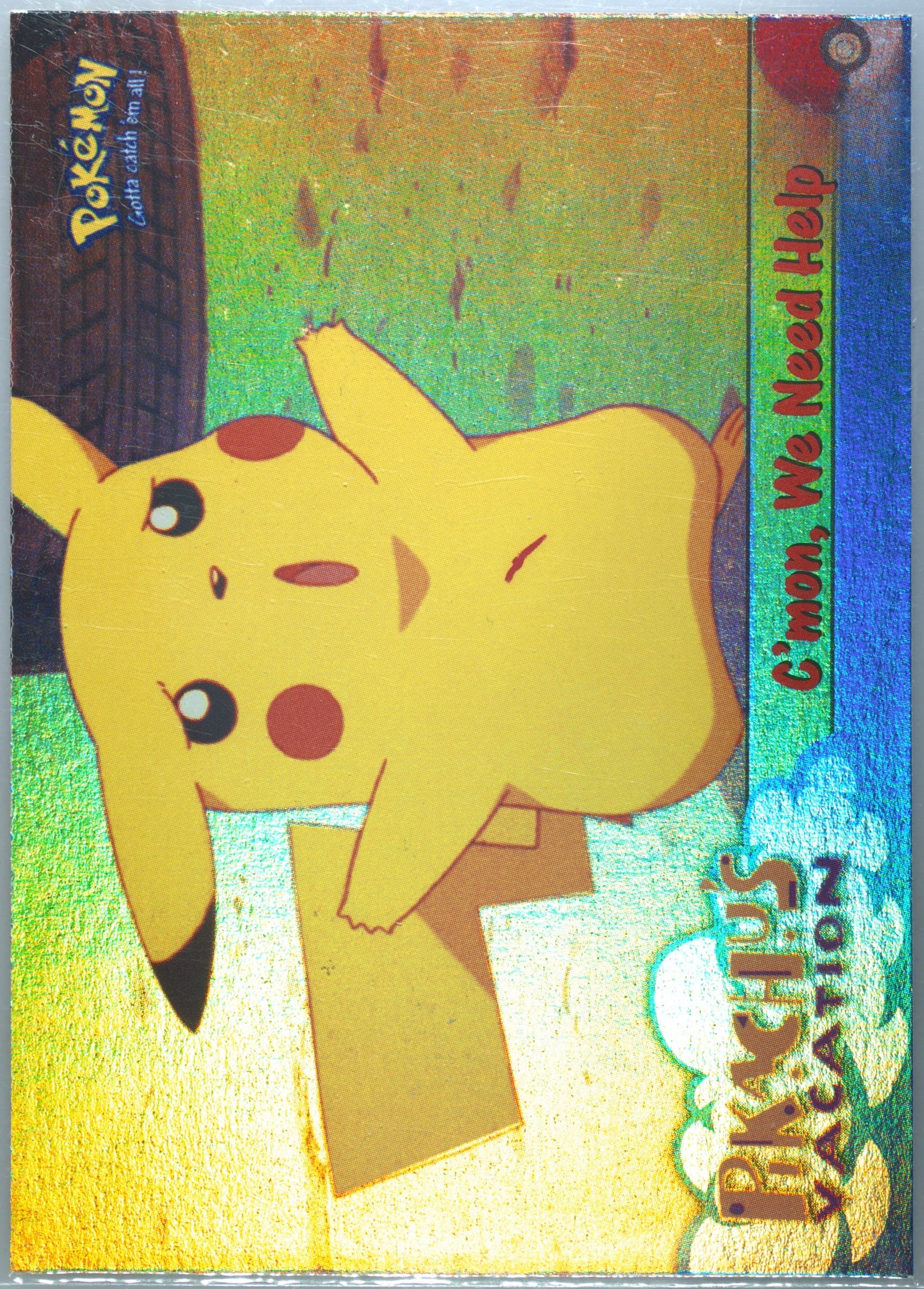 Movie Edition C'Mon, We Need Help-Rainbow Foil (53) 1999 Topps Pokemon the Movie Edt