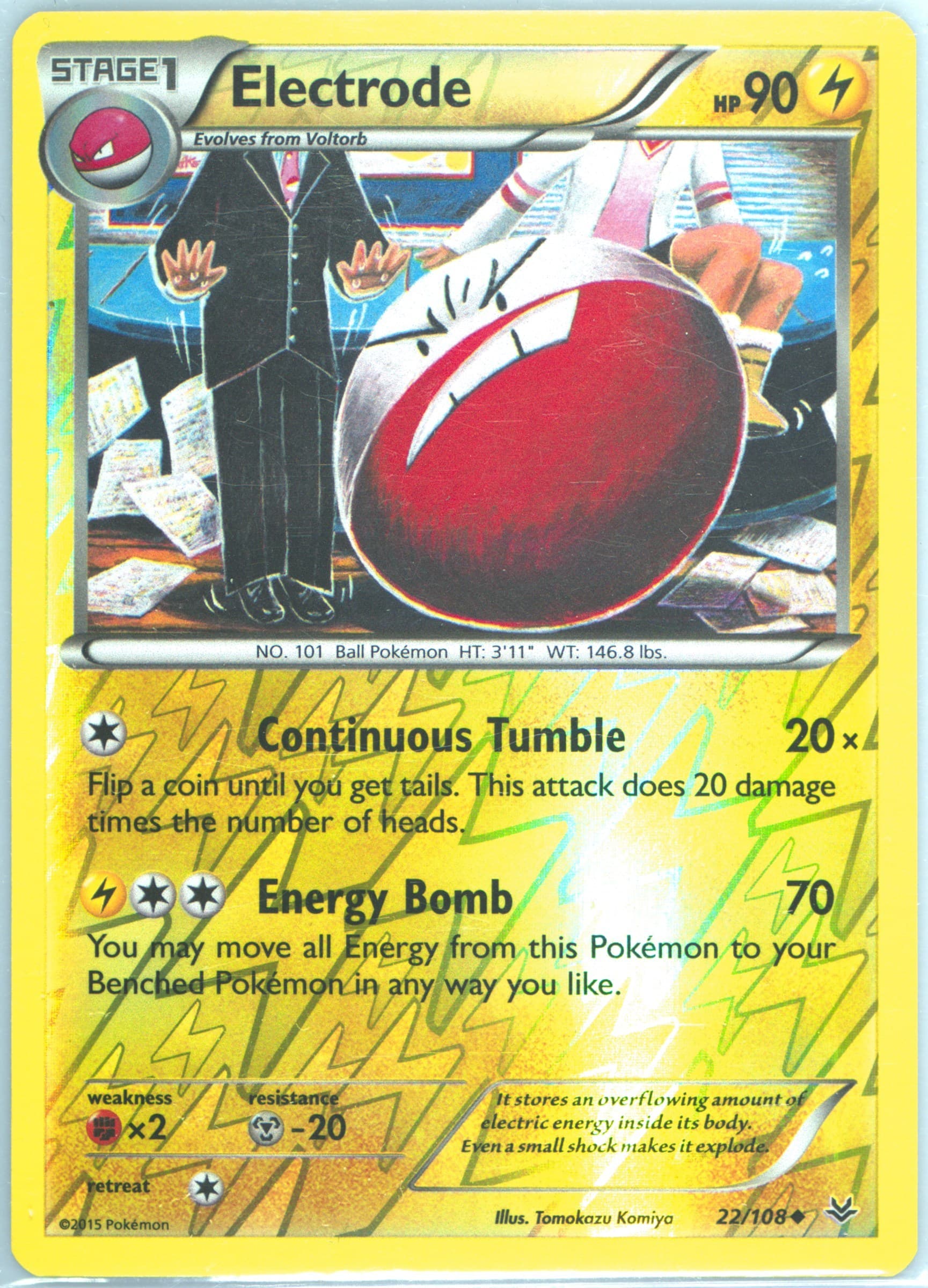Electrode-Reverse Foil (22) 2015 Pokemon XY Roaring Skies