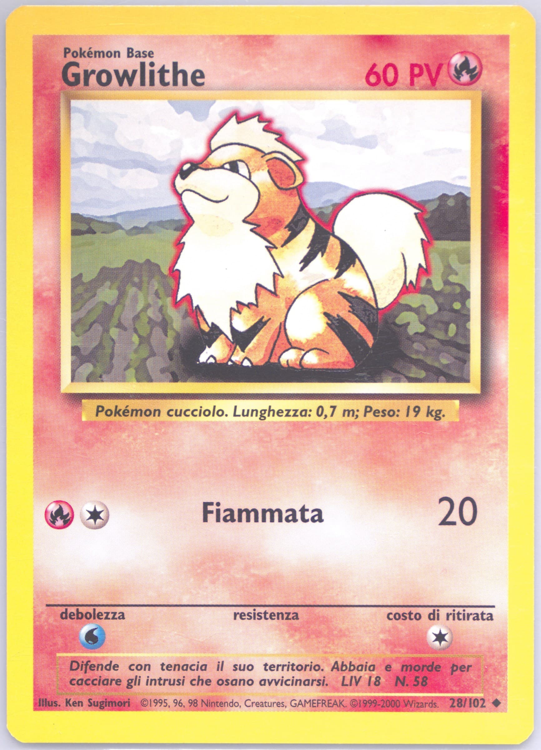 Growlithe Italian (28) 2000 Pokemon Game