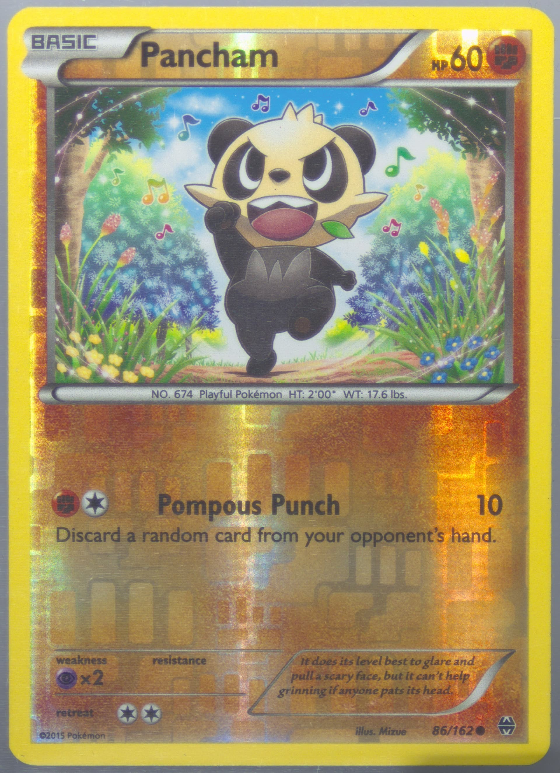 Pancham-Reverse Foil (86) 2015 Pokemon XY Breakthrough