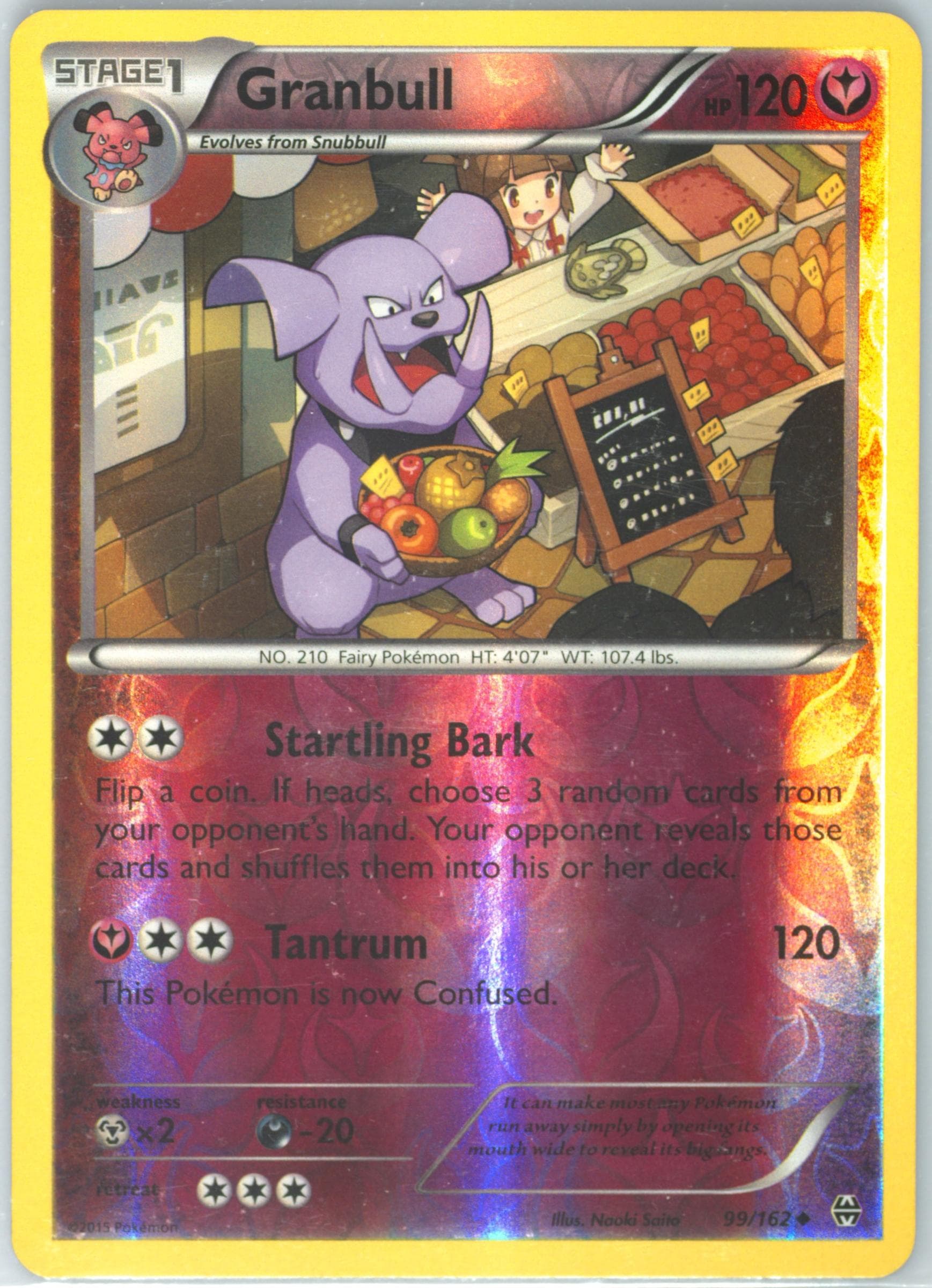 Granbull-Reverse Foil (99) 2015 Pokemon XY Breakthrough