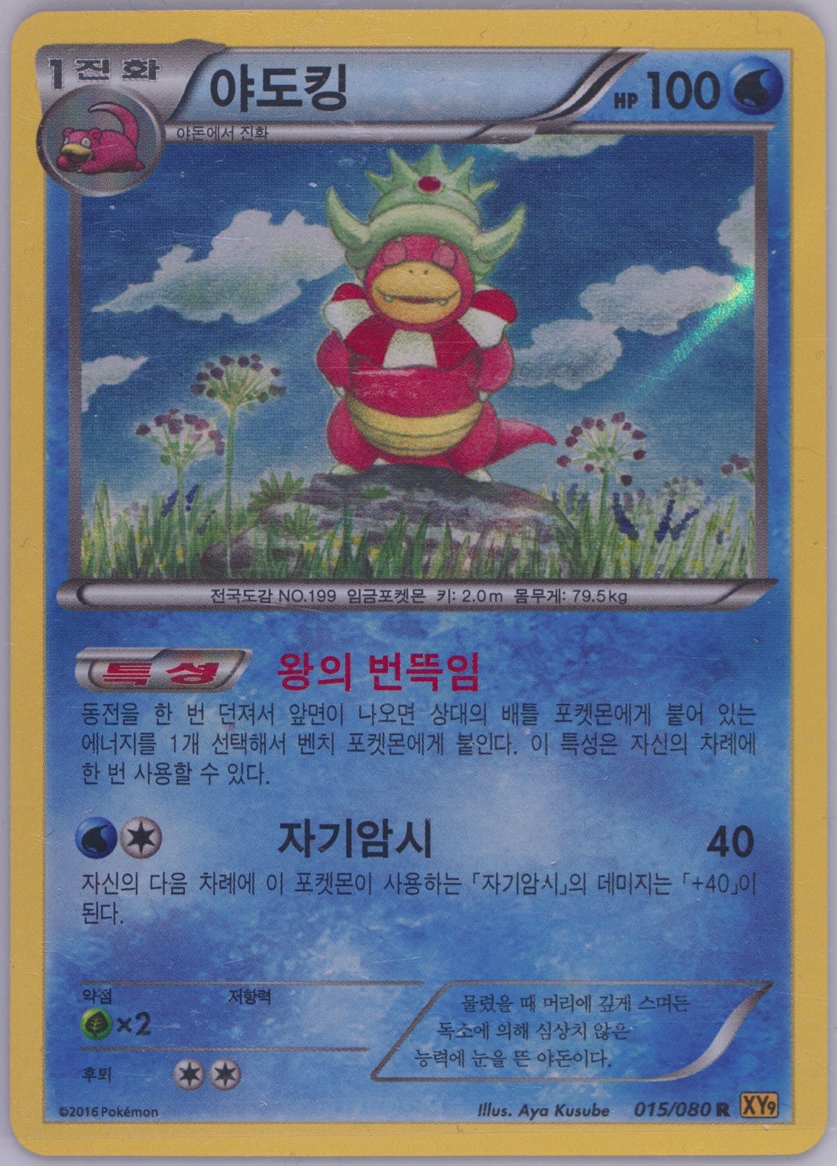 Slowking-Holo (015) 2016 Pokemon Korean XY Rage of the Broken Heavens