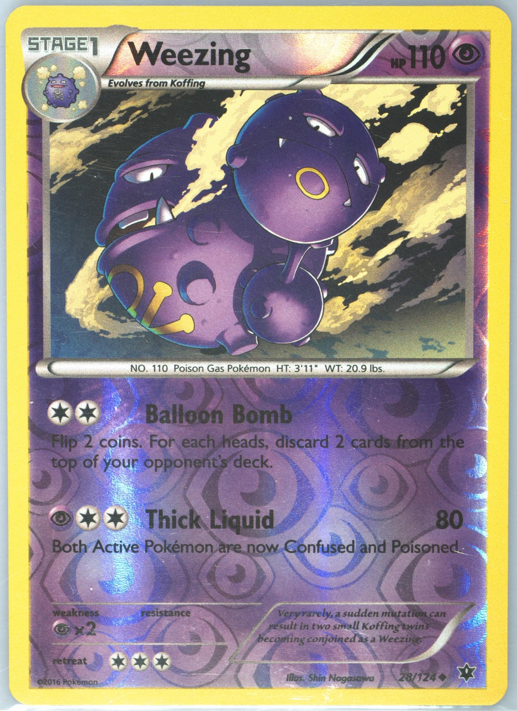 Weezing-Reverse Foil (28) 2016 Pokemon XY Fates Collide