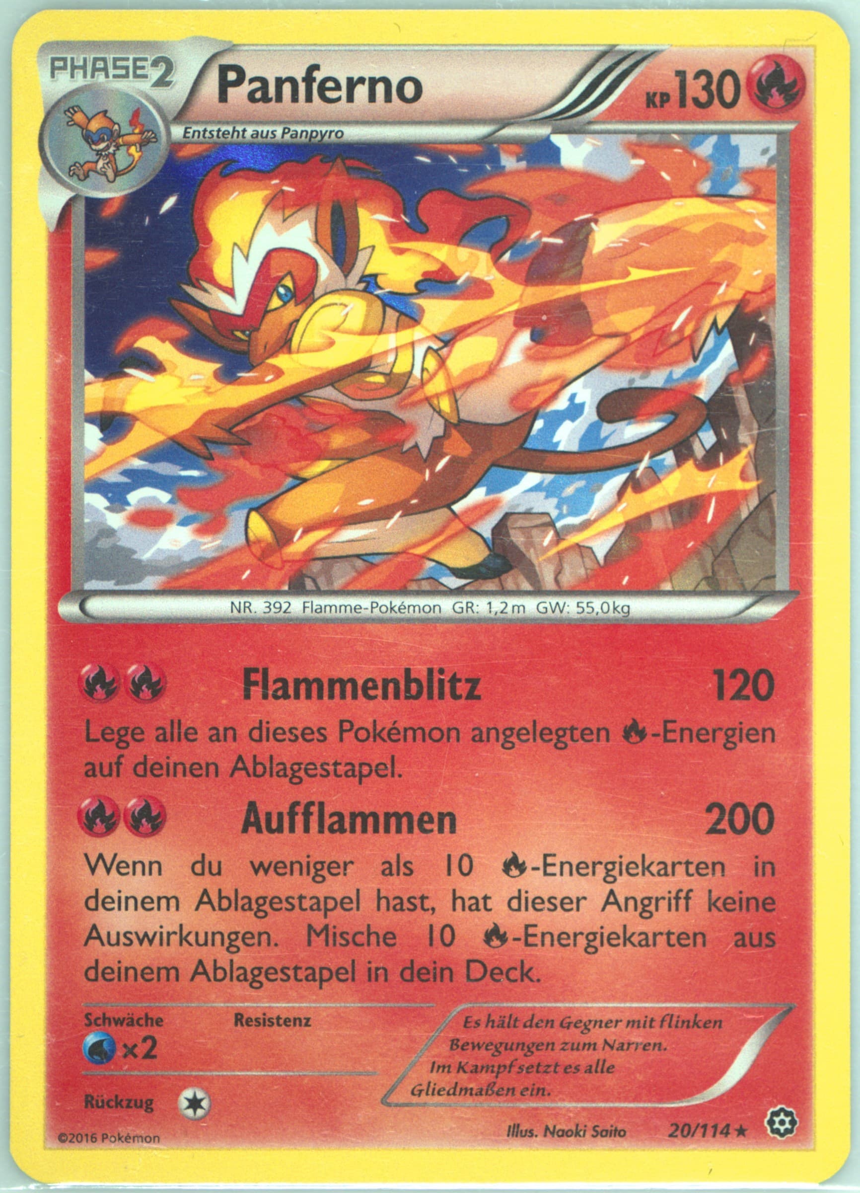 Panferno-Holo German (20) 2016 Pokemon XY Steam Siege