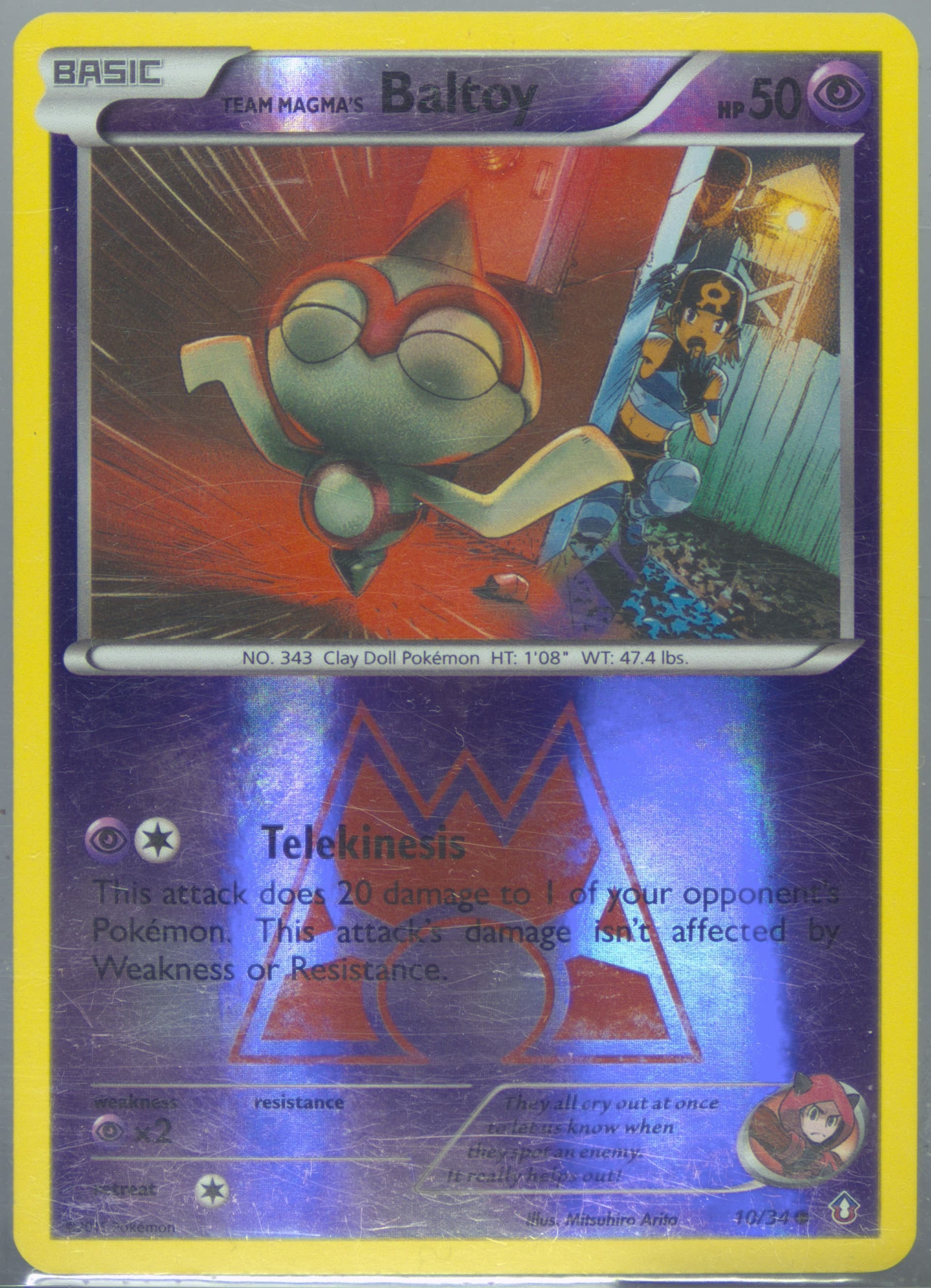 Team Magma's Baltoy-Reverse Foil (10) 2015 Pokemon XY Double Crisis