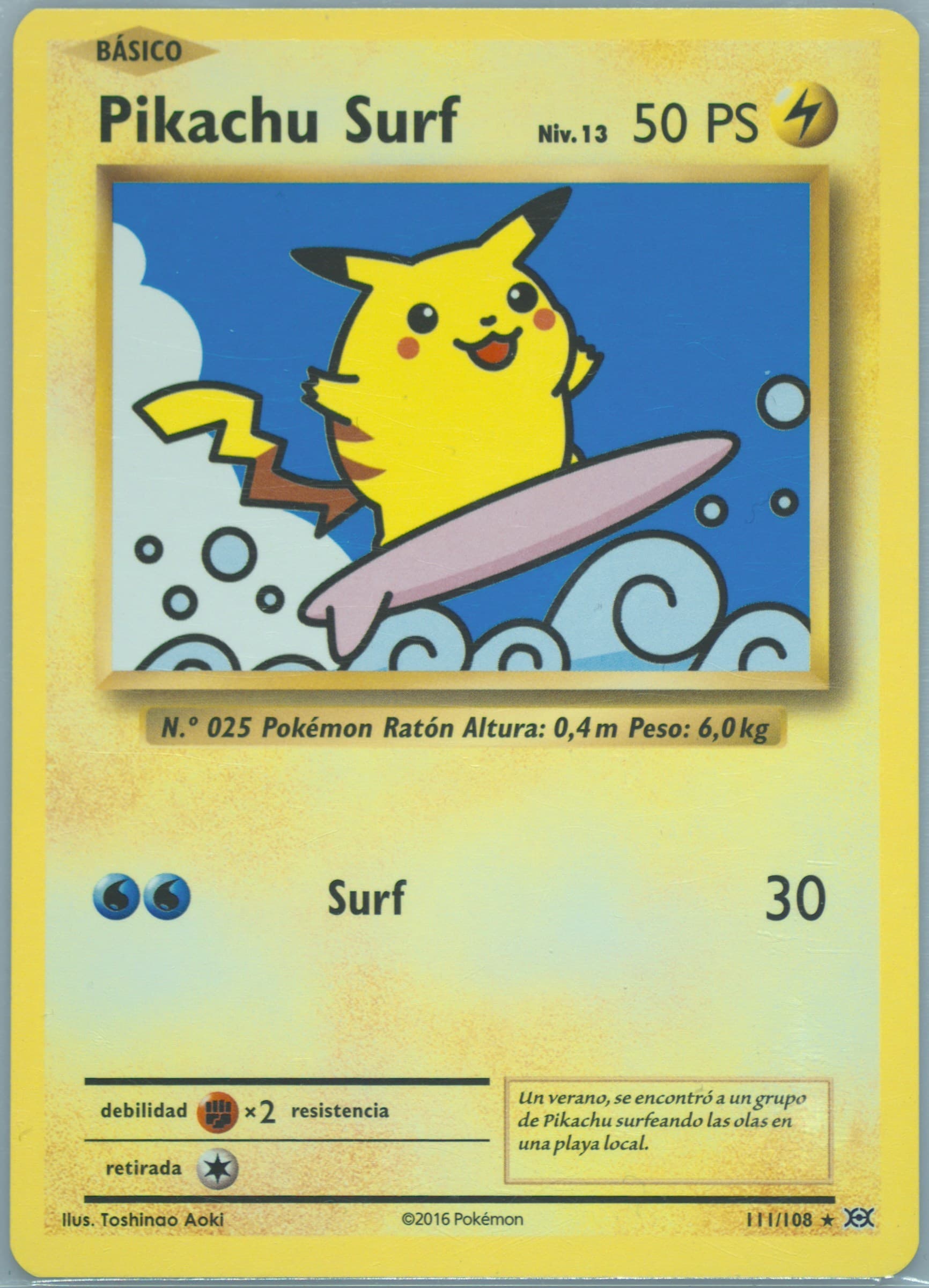 Pikachu Surf Spanish (111) 2016 Pokemon XY Evolutions