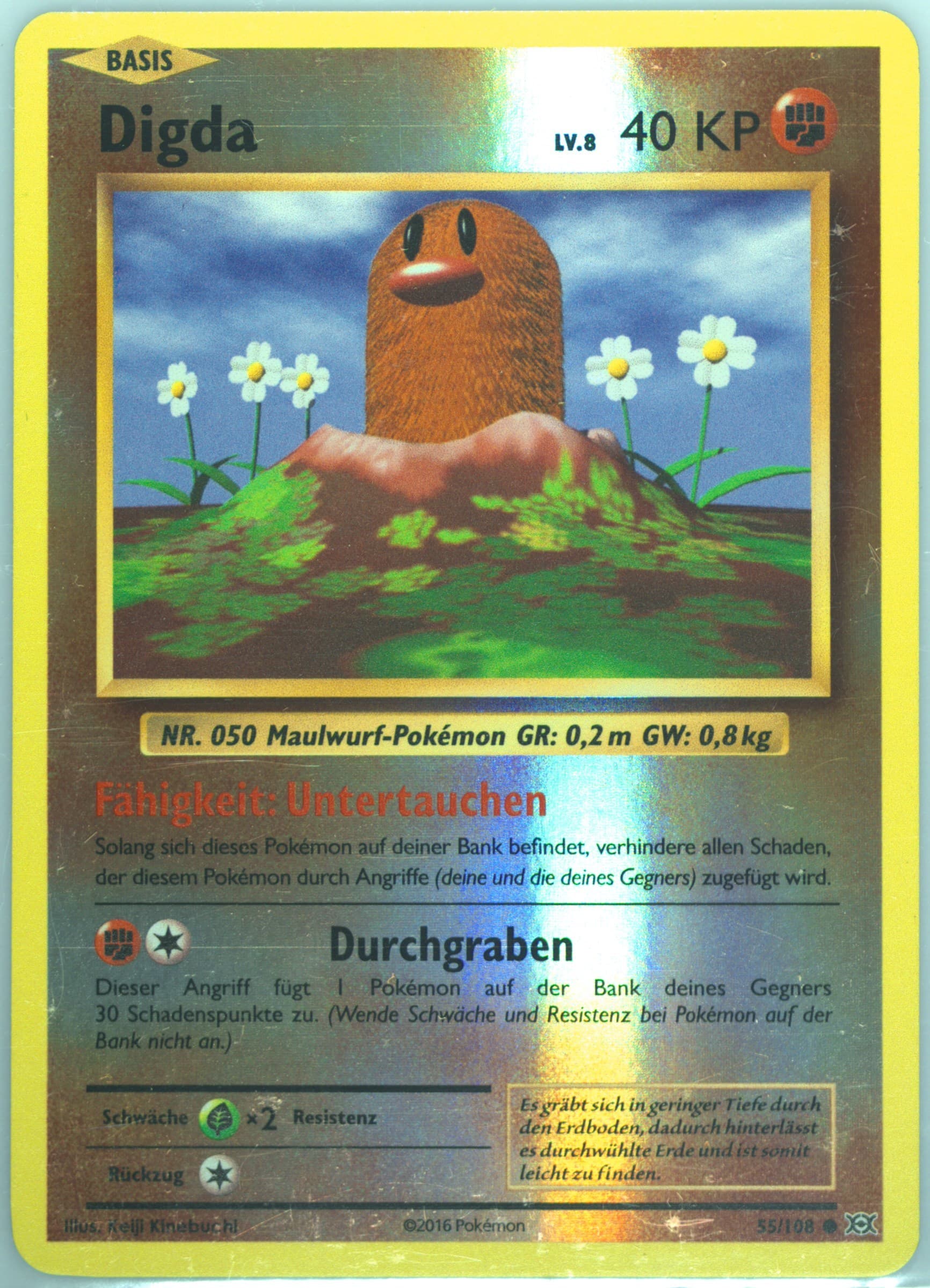 Digda-Reverse Foil German (55) 2016 Pokemon XY Evolutions