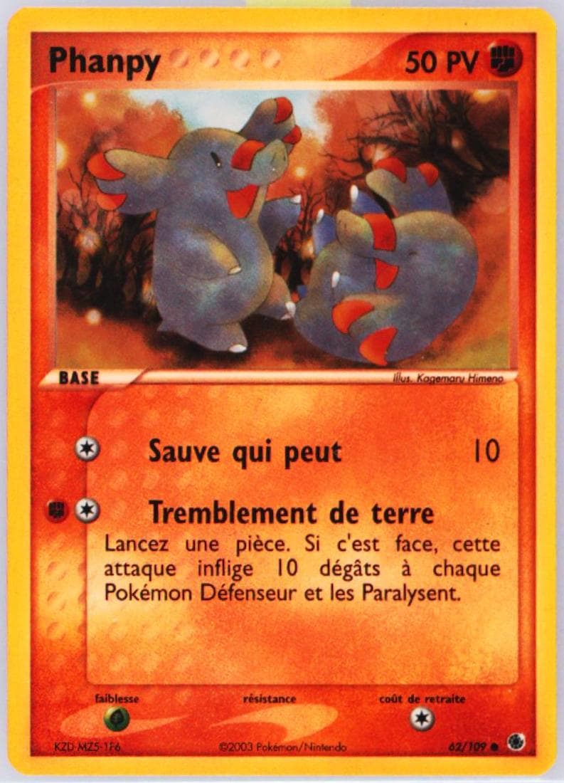 Phanpy-Reverse Foil French (62) 2003 Pokemon EX Ruby & Sapphire