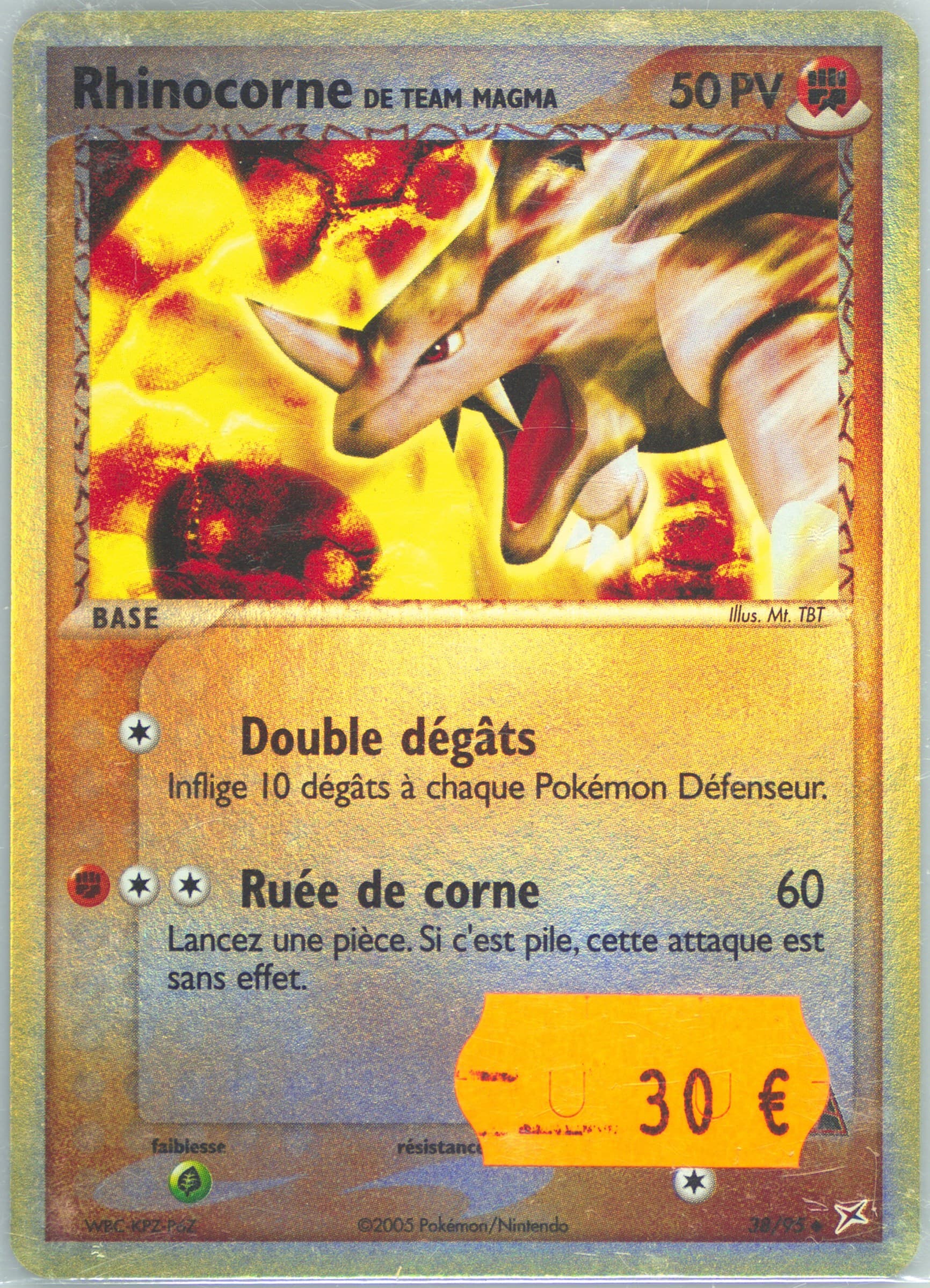 Rhinocorne de Team Magma-Reverse Foil (38) 2005 Pokemon French EX Team Magma VS Team Aqua