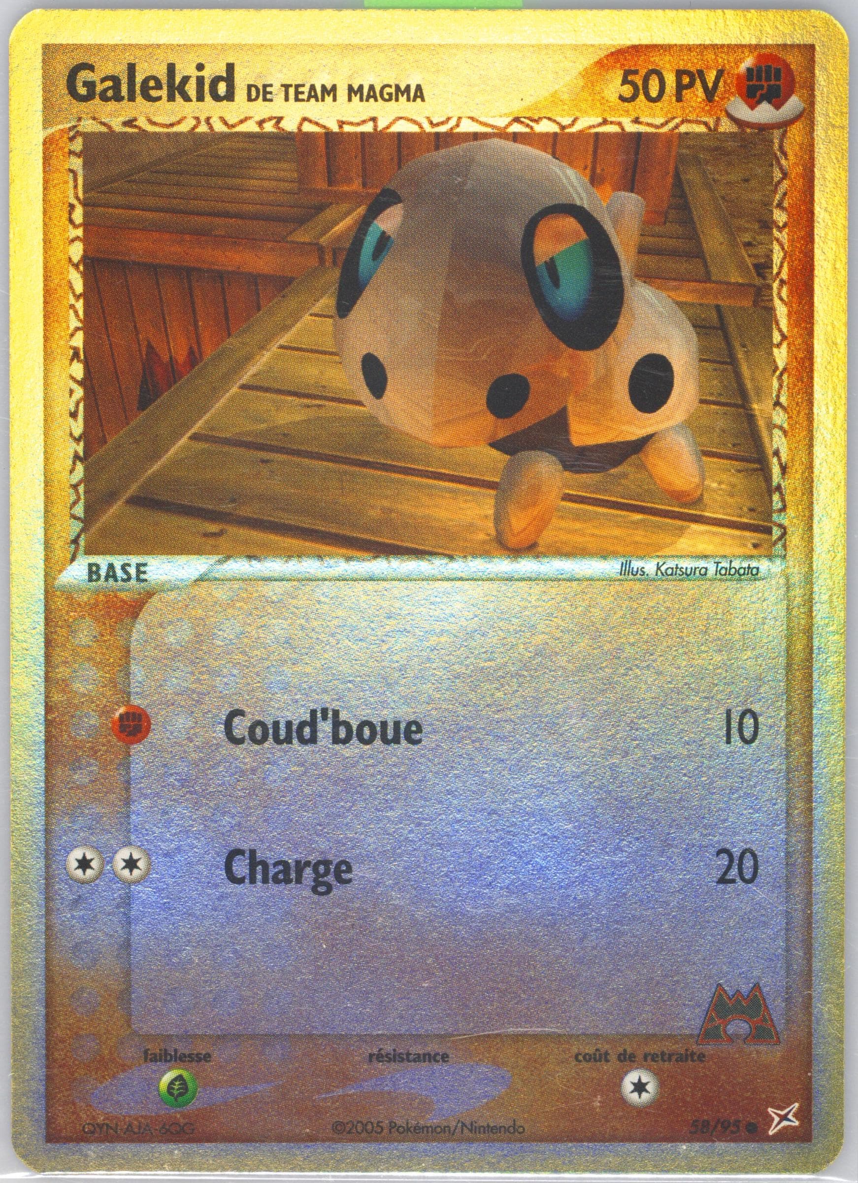 Galekid de Team Magma-Reverse Foil (58) 2005 Pokemon French EX Team Magma VS Team Aqua