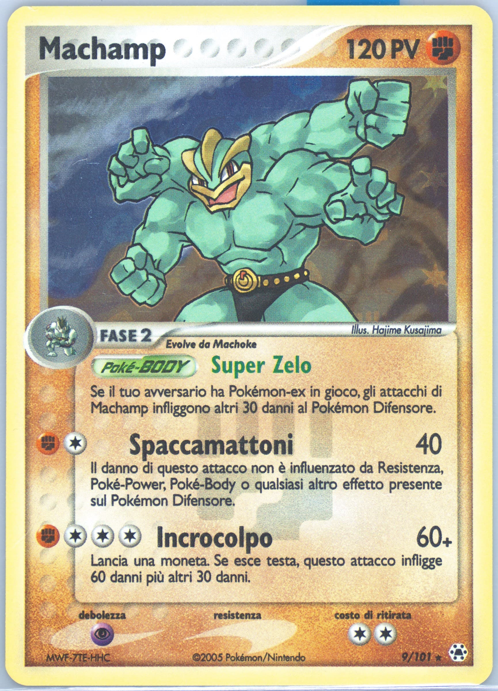 Machamp-Reverse Foil (9) 2005 Pokemon Italian EX Hidden Legends