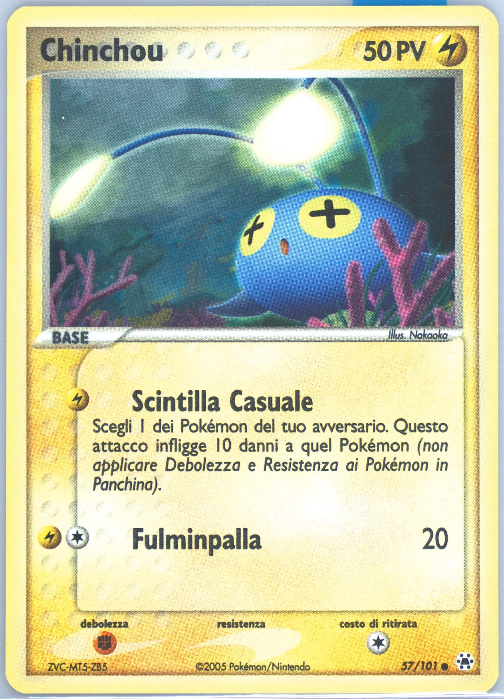 Chinchou-Reverse Foil (57) 2005 Pokemon Italian EX Hidden Legends