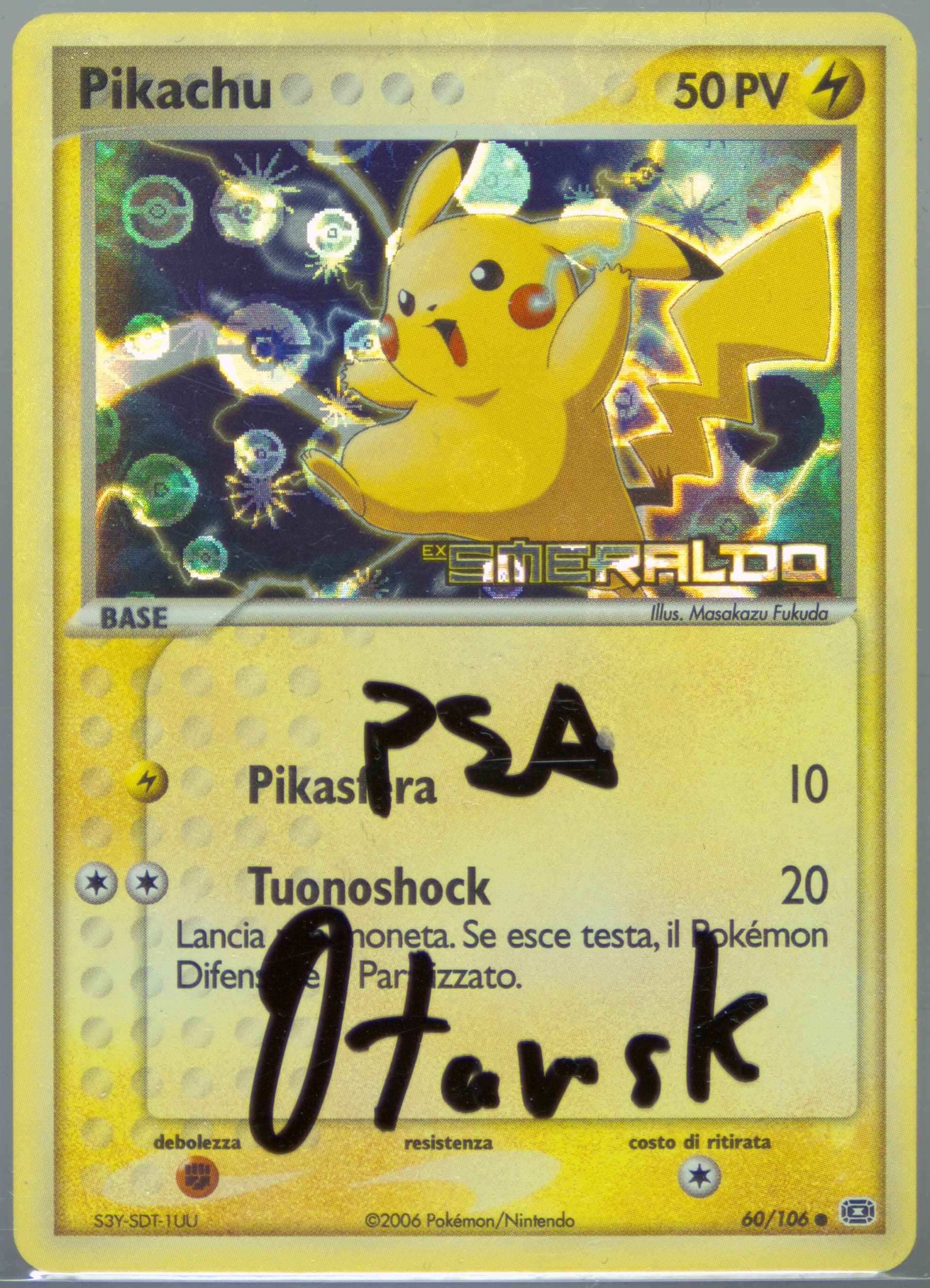 Pikachu-Reverse Foil Italian (60) 2005 Pokemon EX Emerald