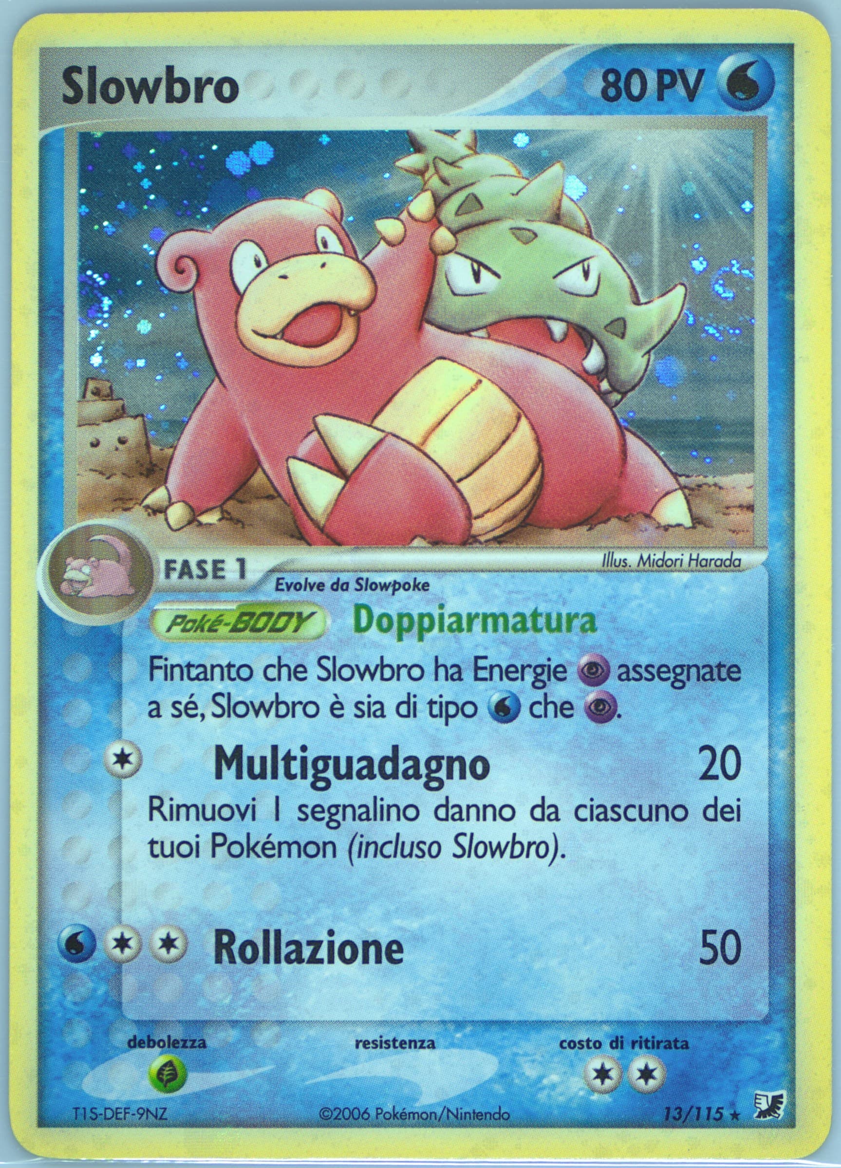 Slowbro-Holo Italian (13) 2005 Pokemon EX Unseen Forces