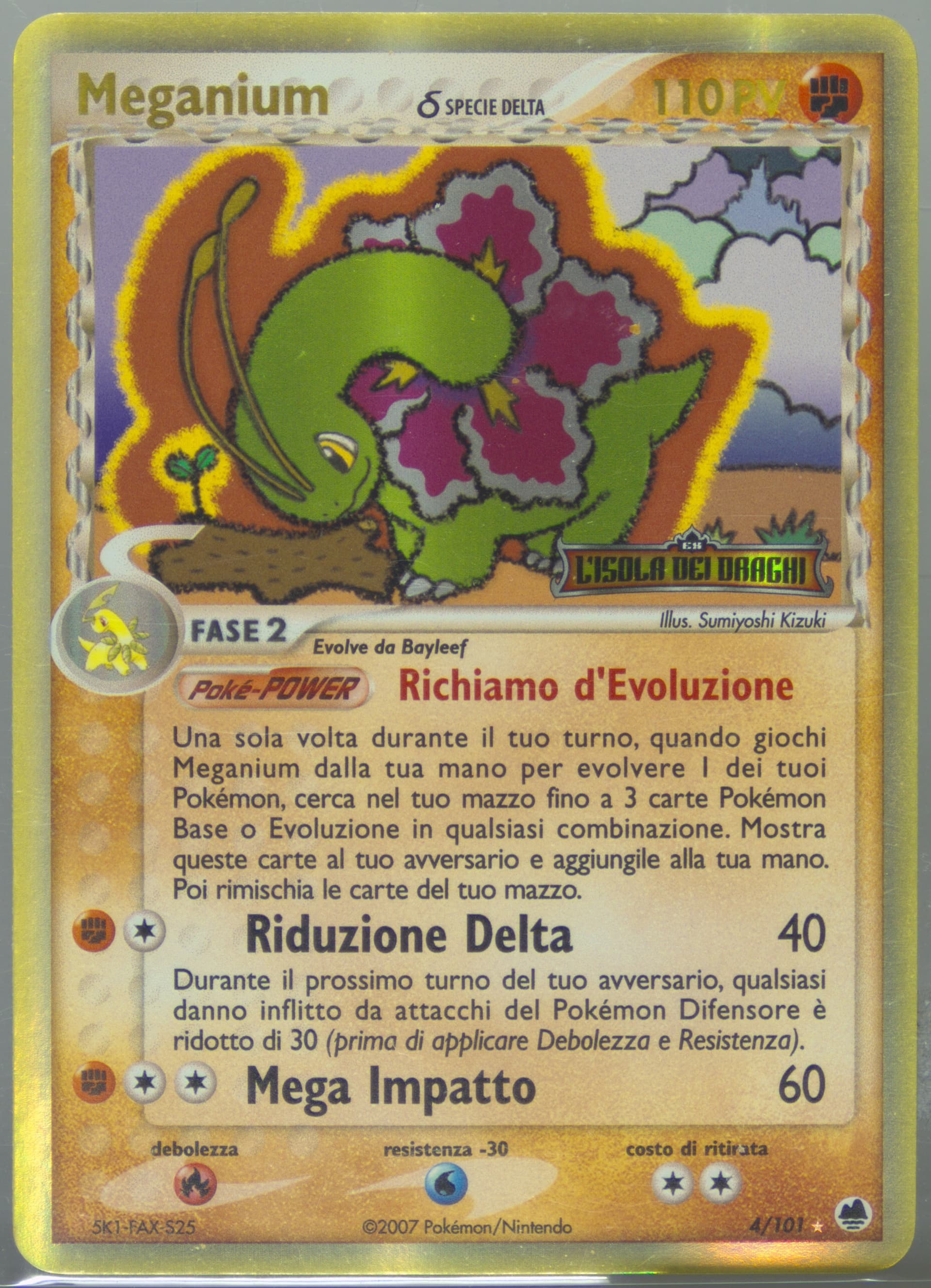 Meganium-Reverse Foil Italian (4) 2006 Pokemon EX Dragon Frontiers