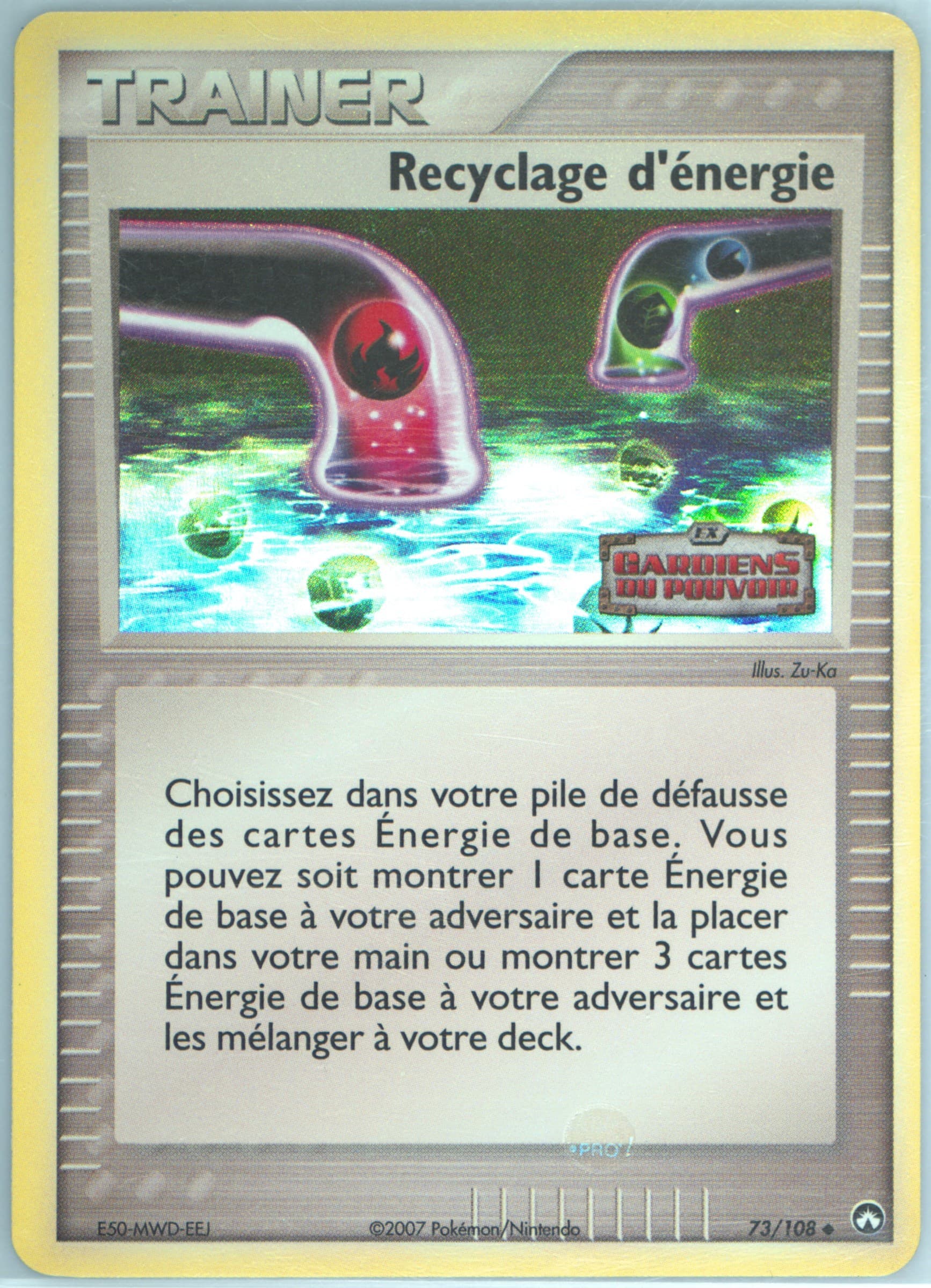 Recyclage D'Energie-Reverse Foil French (73) 2007 Pokemon EX Power Keepers