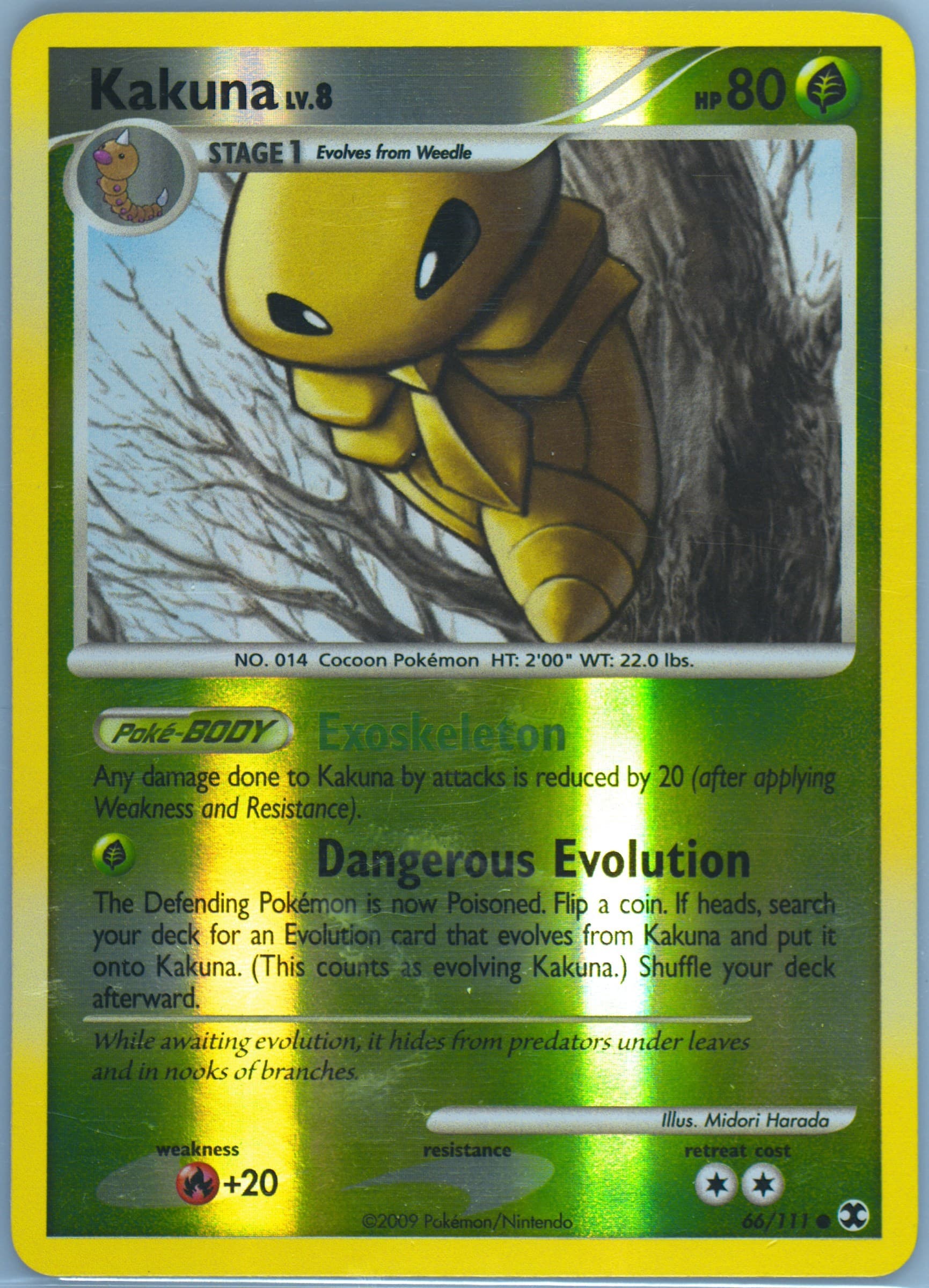 Kakuna-Reverse Foil (66) 2009 Pokemon Platinum Rising Rivals