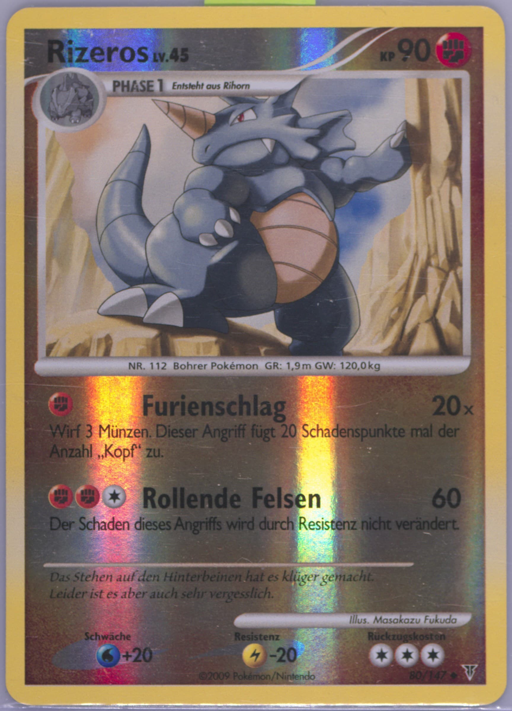 Rizeros-Reverse Foil German (80) 2009 Pokemon Platinum Supreme Victors