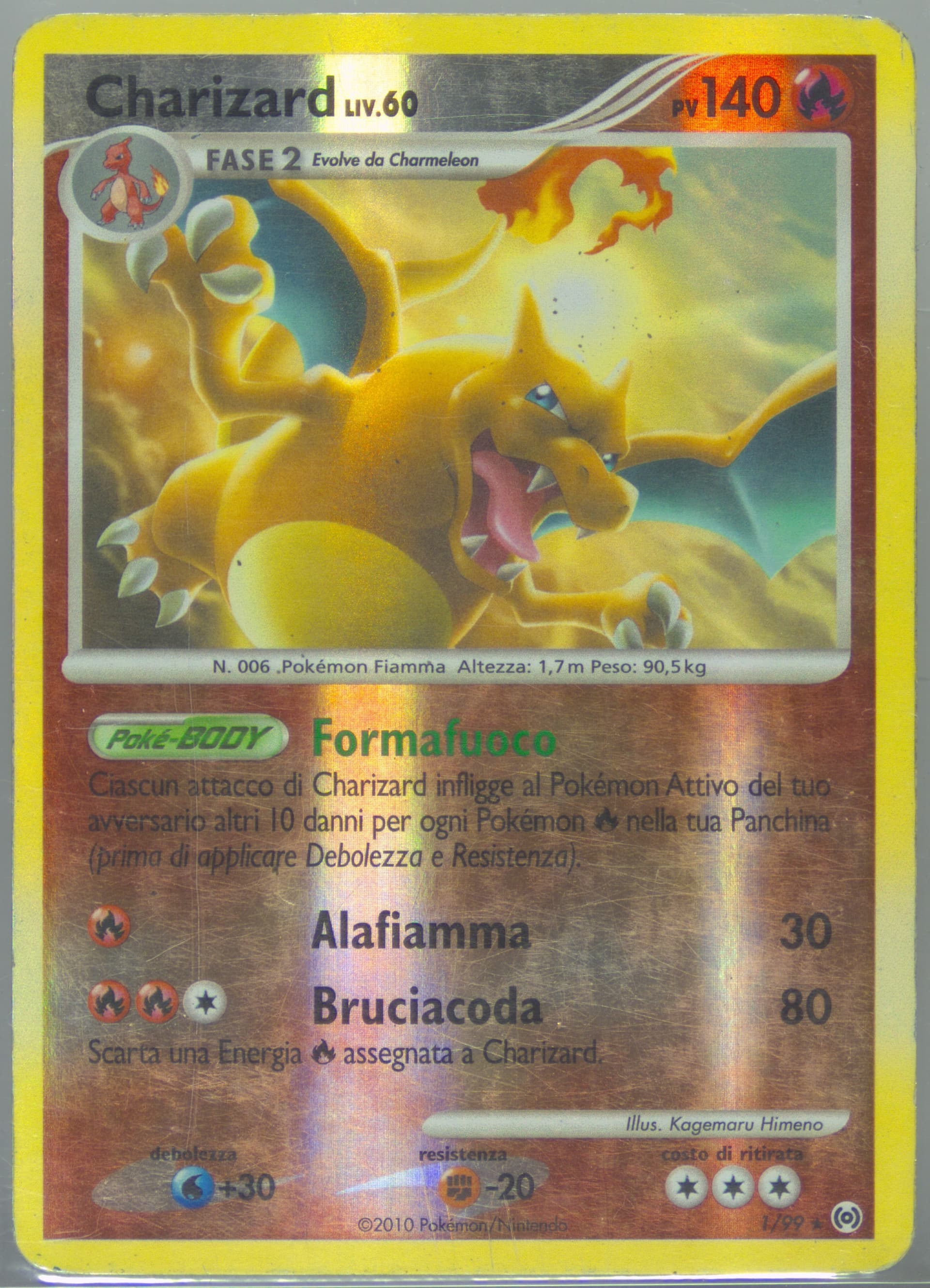 Charizard-Reverse Foil Italian (1) 2009 Pokemon Platinum Arceus