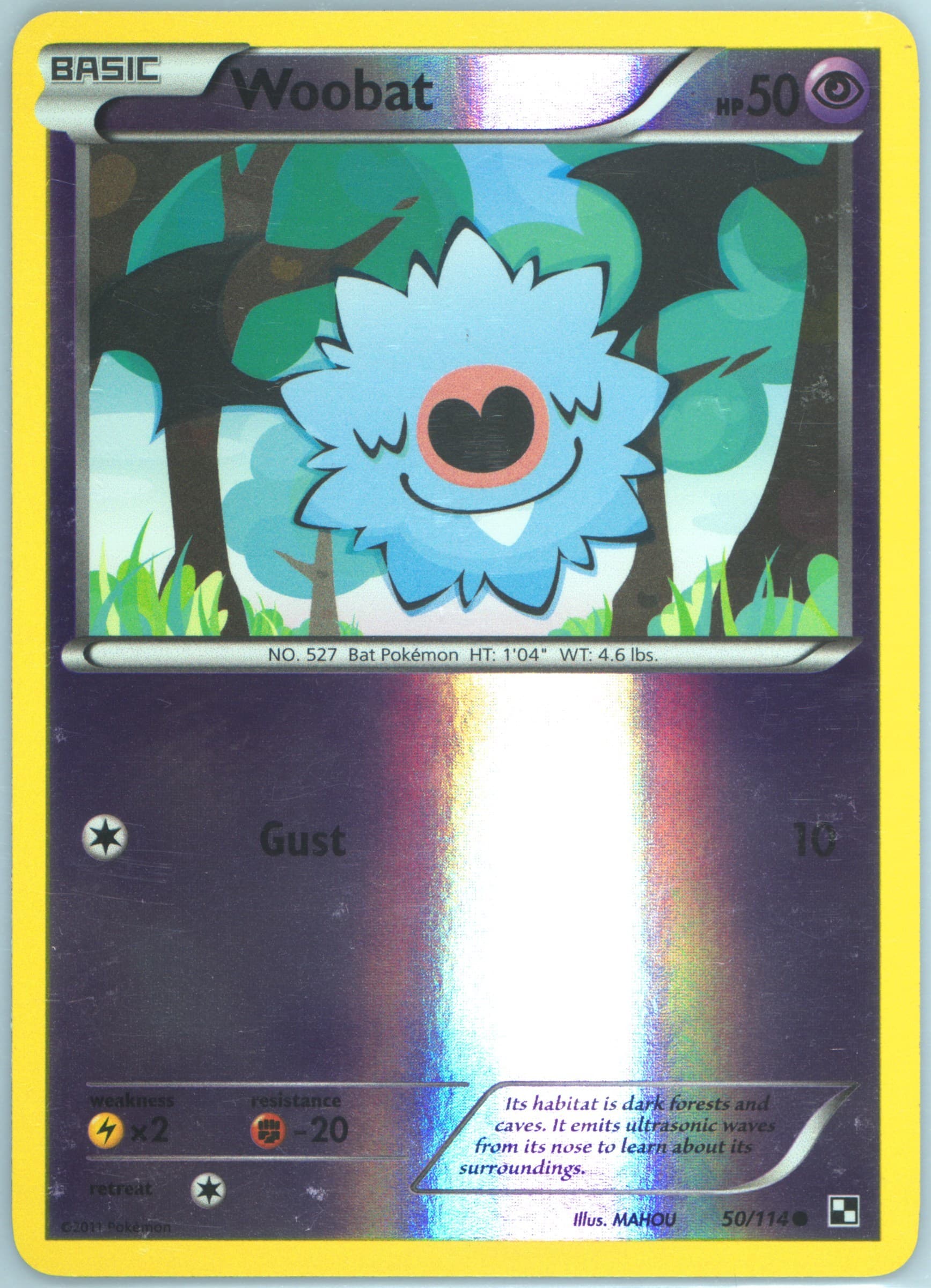 Woobat-Reverse Foil (50) 2011 Pokemon Black & White