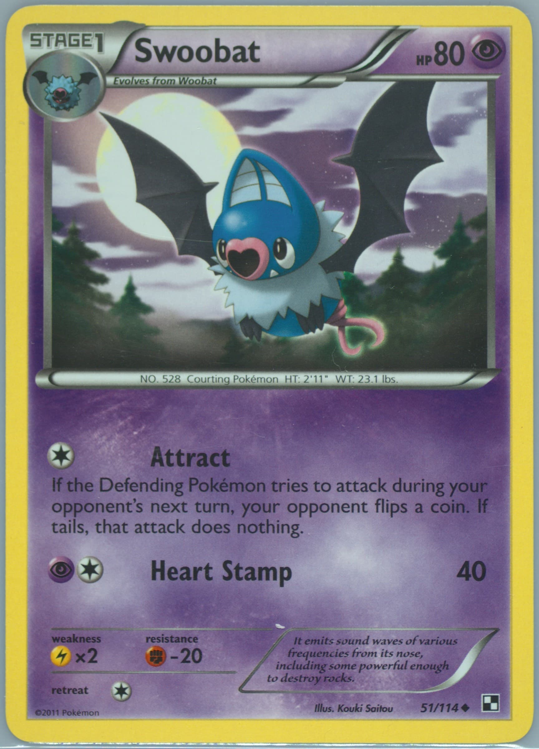 Swoobat (51) 2011 Pokemon Black & White