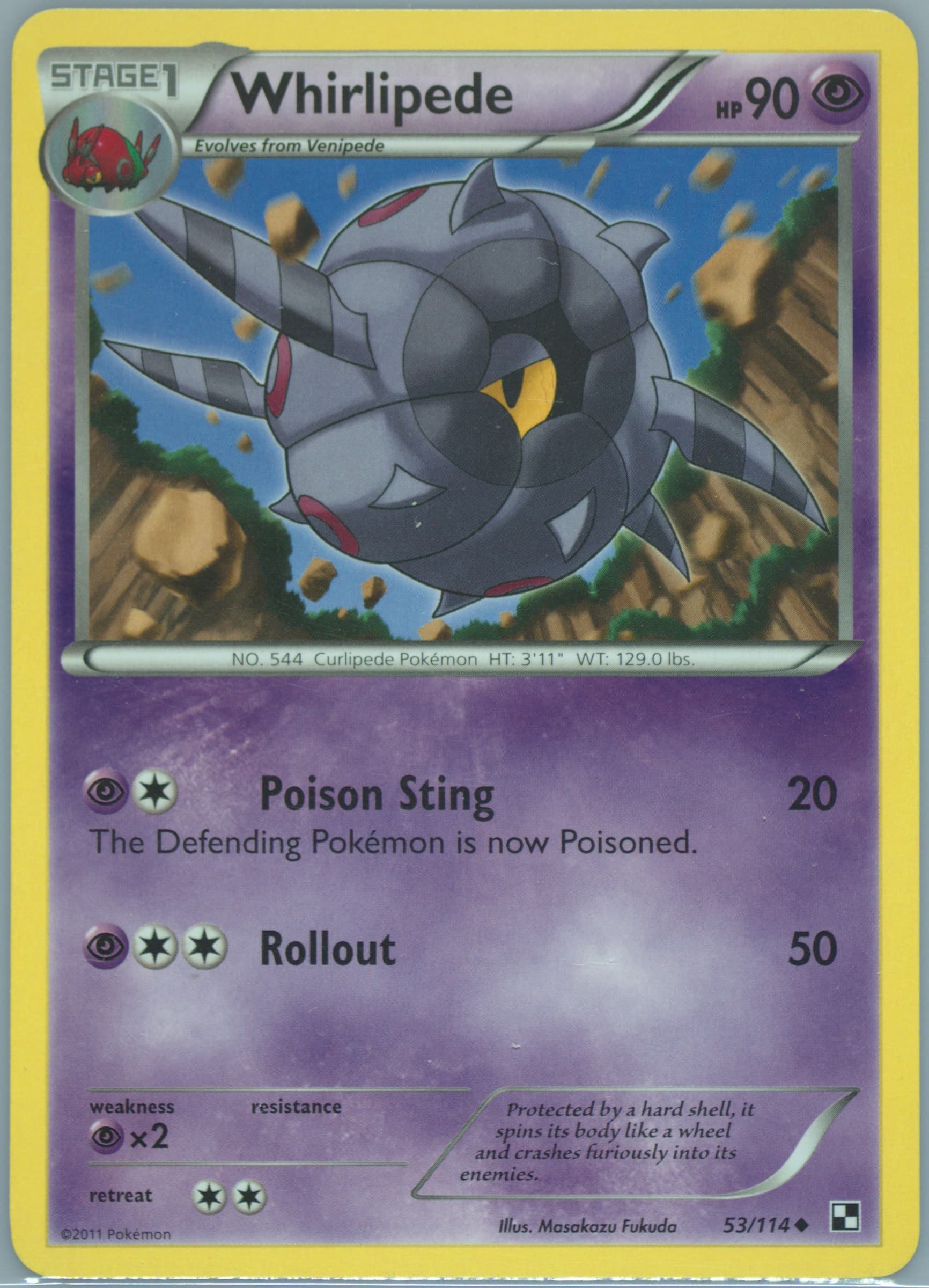 Whirlipede (53) 2011 Pokemon Black & White