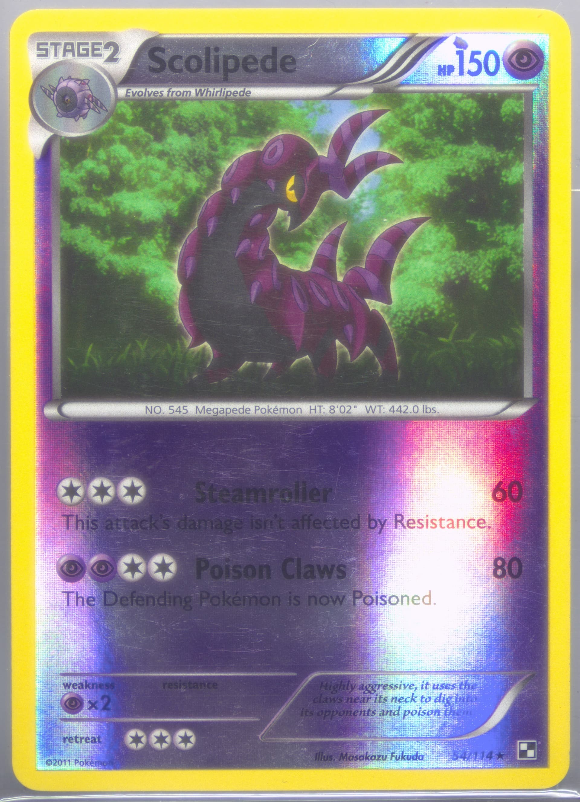 Scolipede-Reverse Foil (54) 2011 Pokemon Black & White