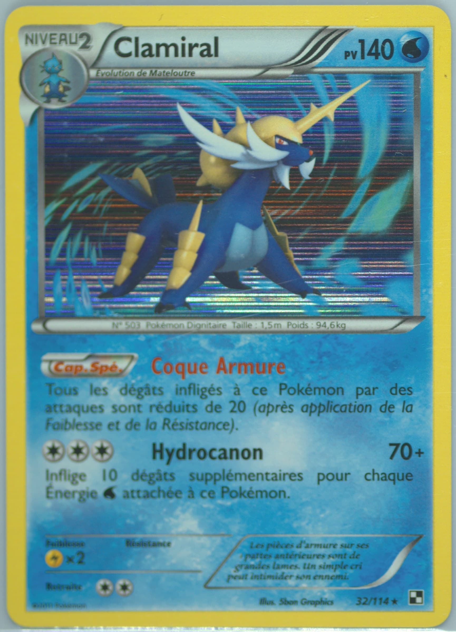 Clamiral-Holo French (32) 2011 Pokemon Black & White