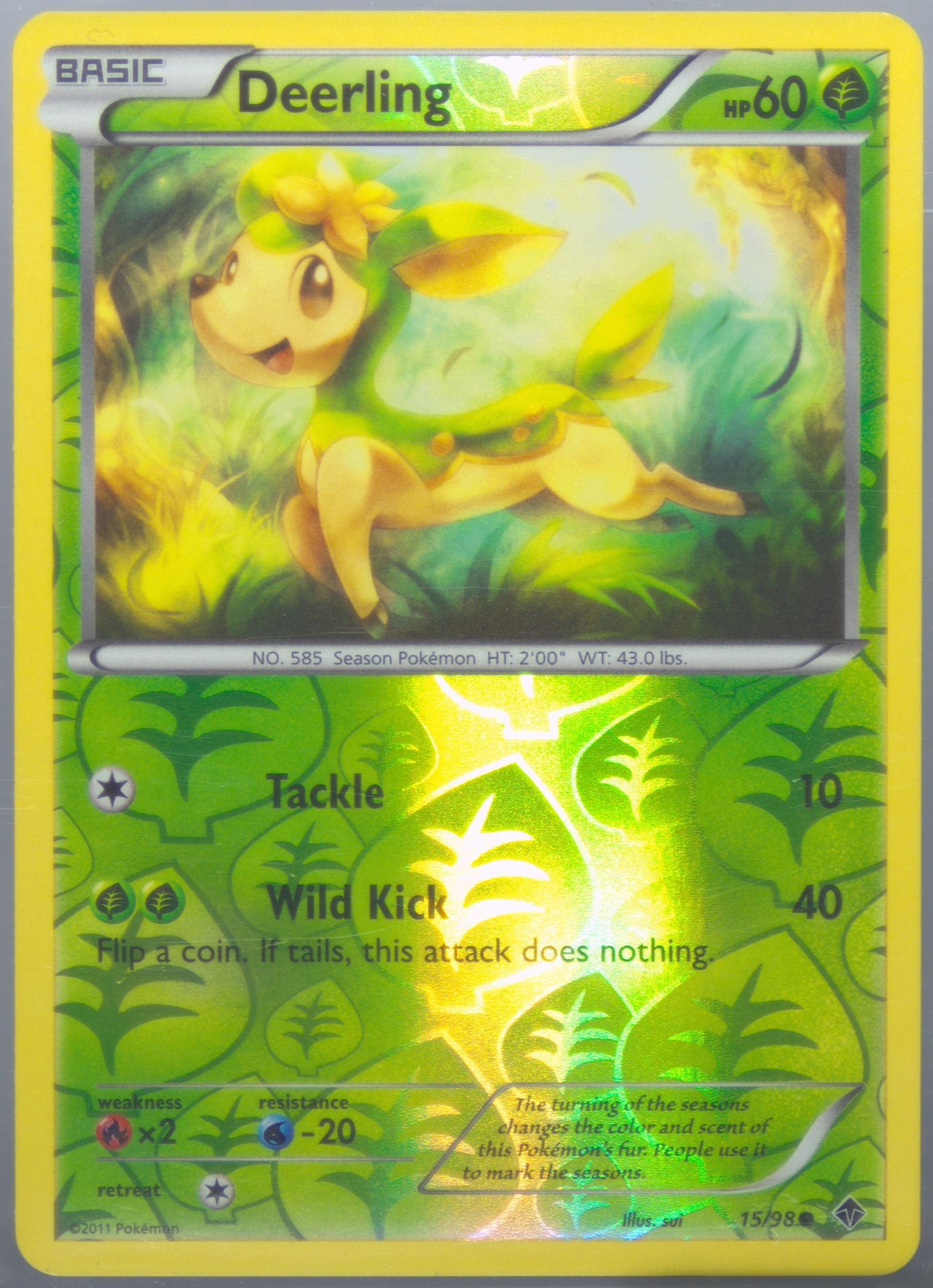 Deerling-Reverse Foil (15) 2011 Pokemon Black & White Emerging Powers