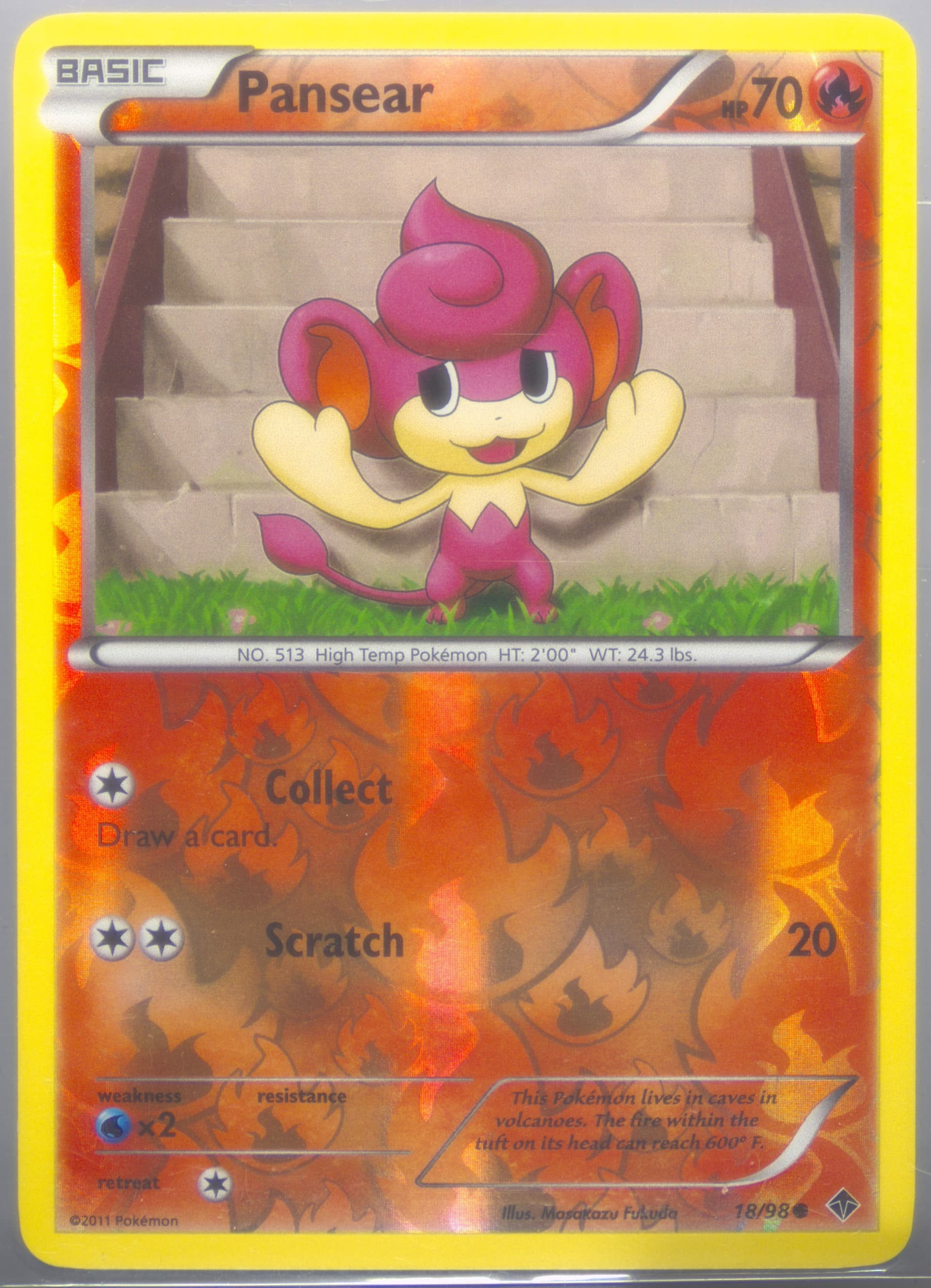 Pansear-Reverse Foil (18) 2011 Pokemon Black & White Emerging Powers