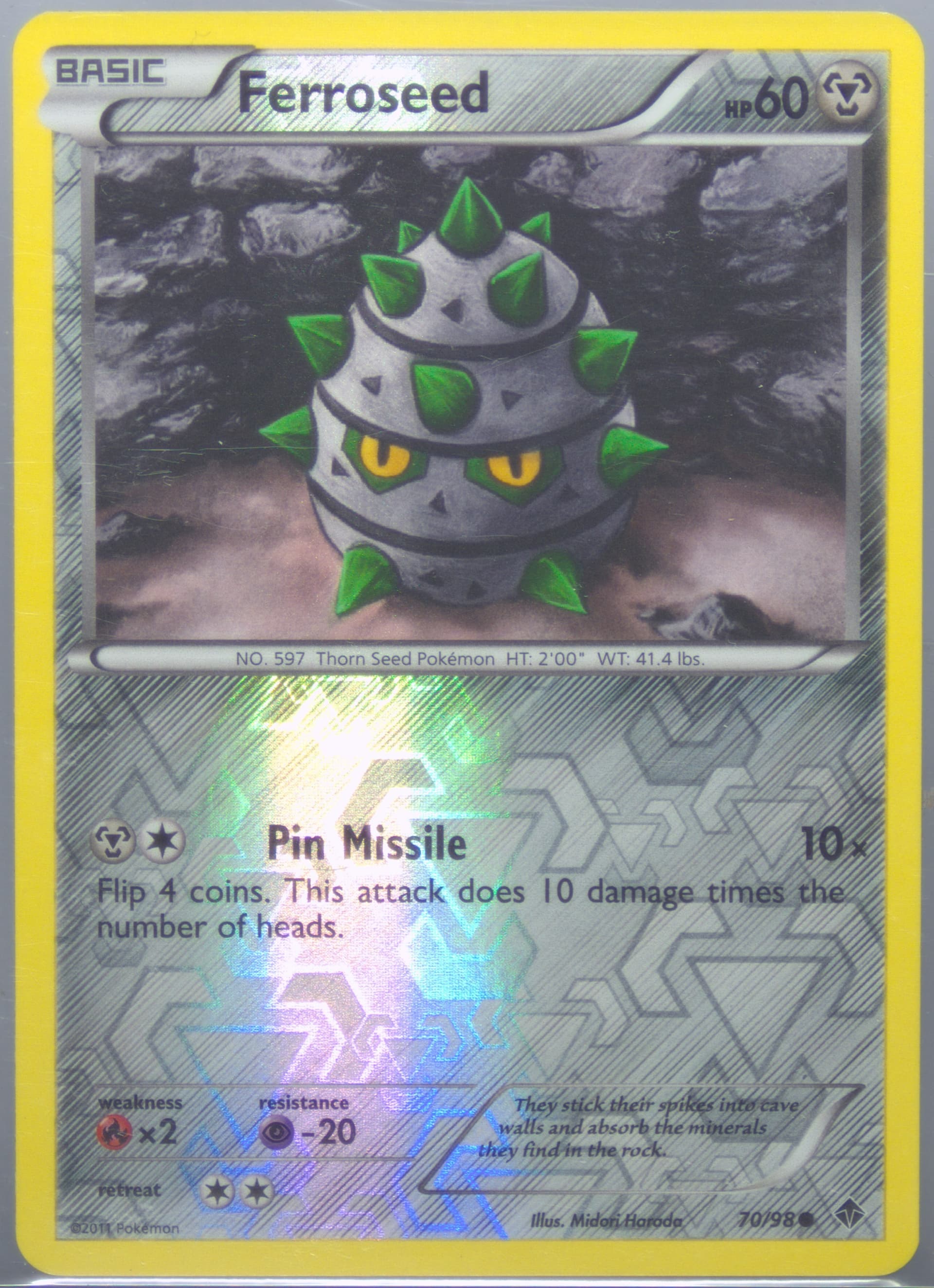 Ferroseed-Reverse Foil (70) 2011 Pokemon Black & White Emerging Powers