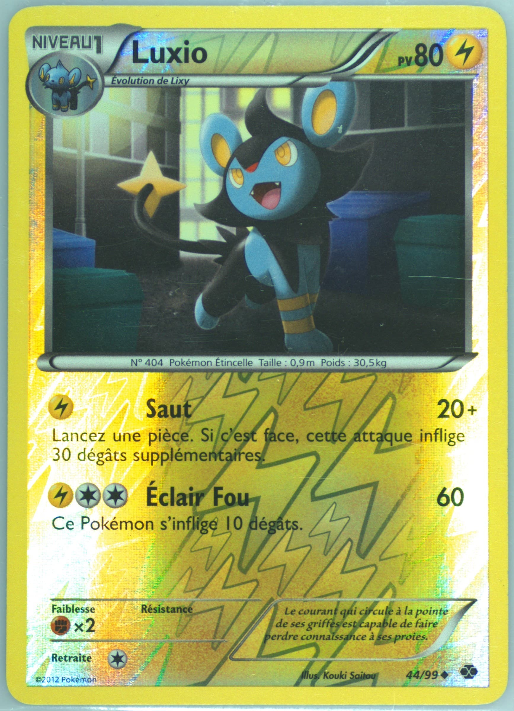 Luxio-Reverse Foil French (44) 2012 Pokemon Black & White Next Destinies