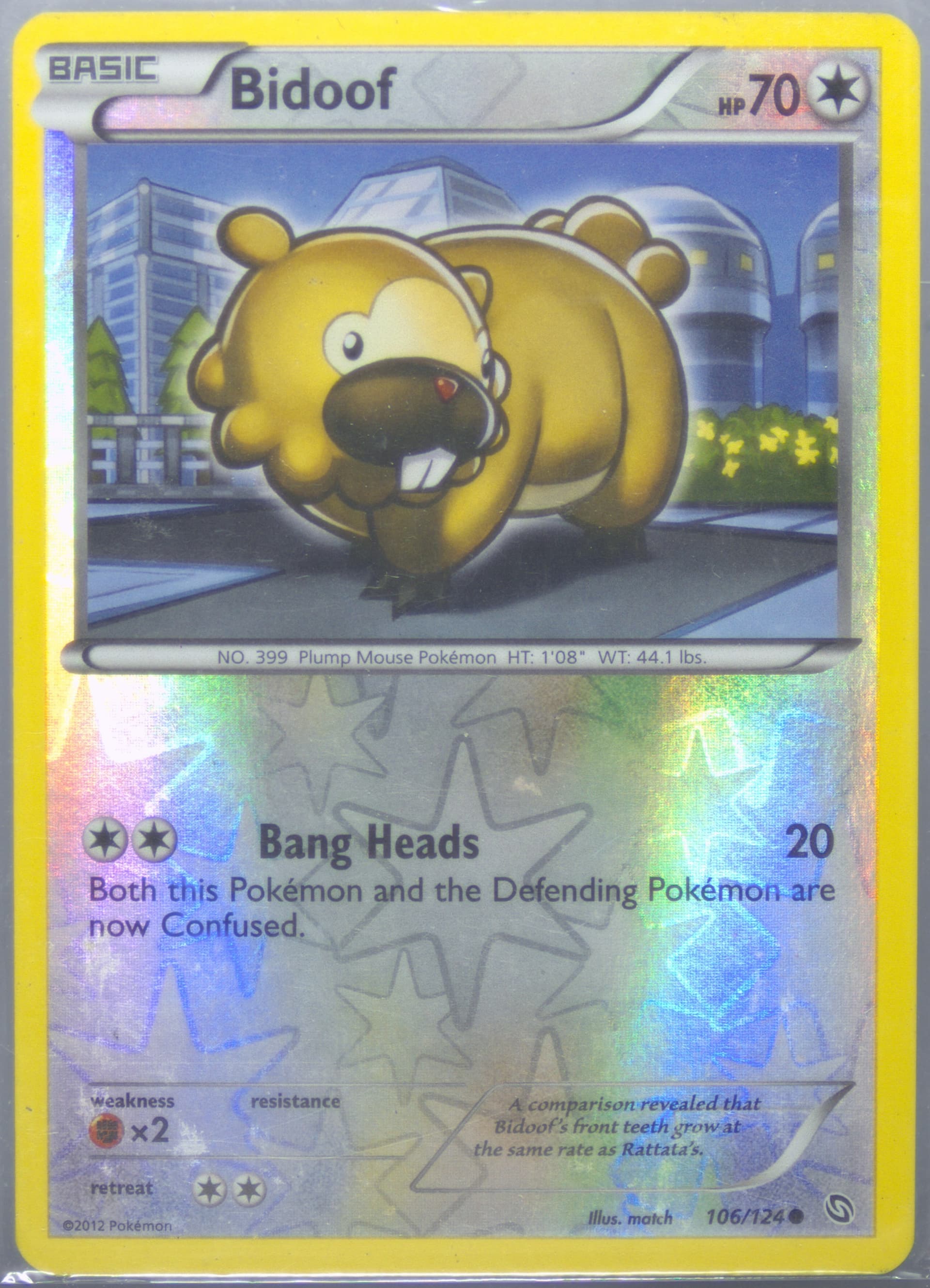Bidoof-Reverse Foil (106) 2012 Pokemon Black & White Dragons Exalted