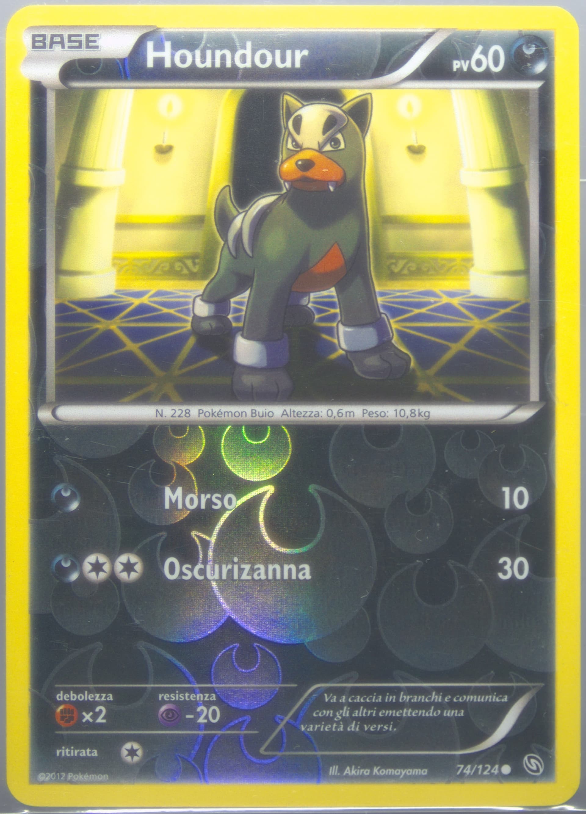Houndour-Reverse Foil Italian (74) 2012 Pokemon Black & White Dragons Exalted