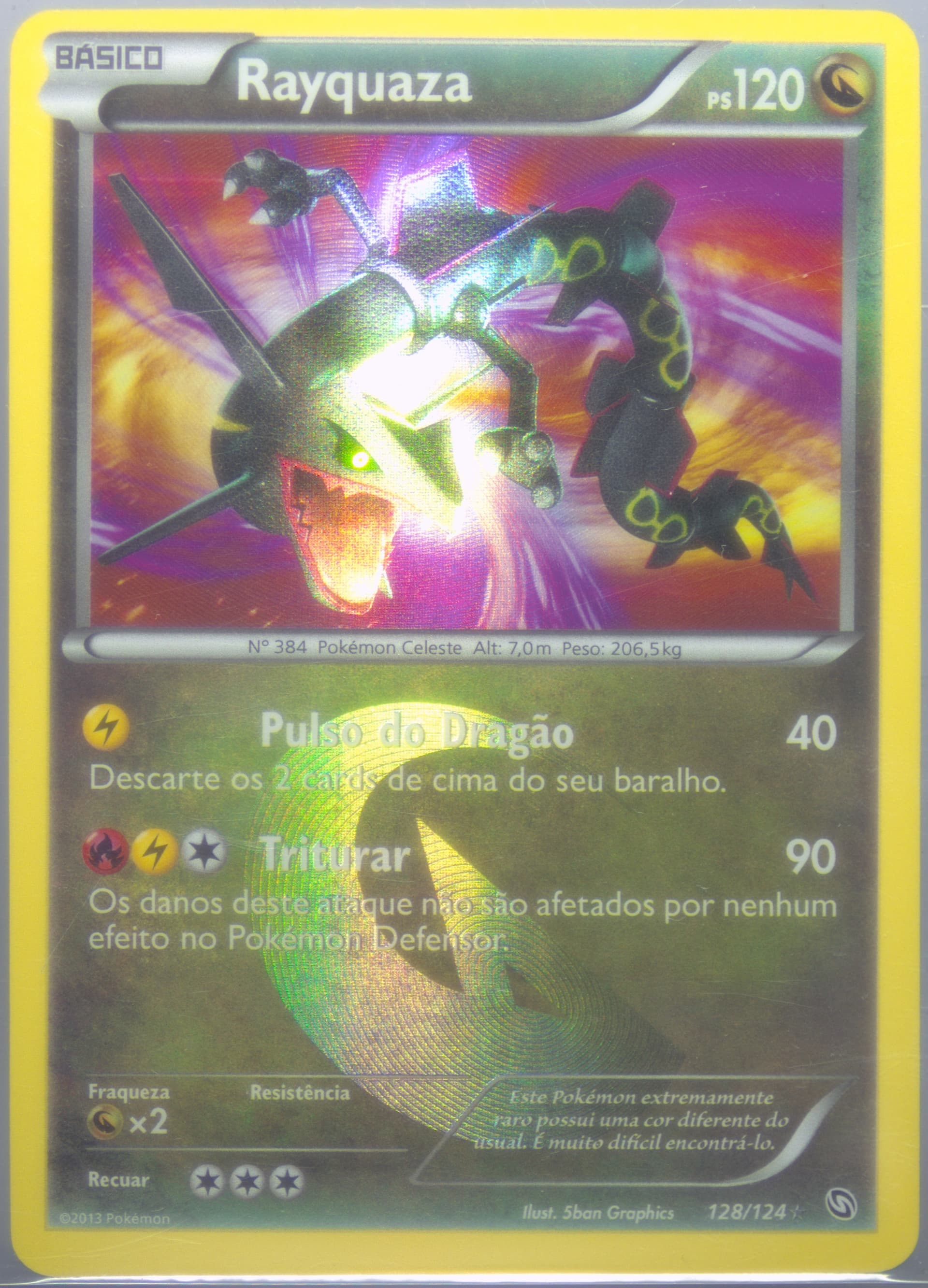 Rayquaza-Holo (128) 2013 Pokemon Portuguese Black & White Dragons Exalted