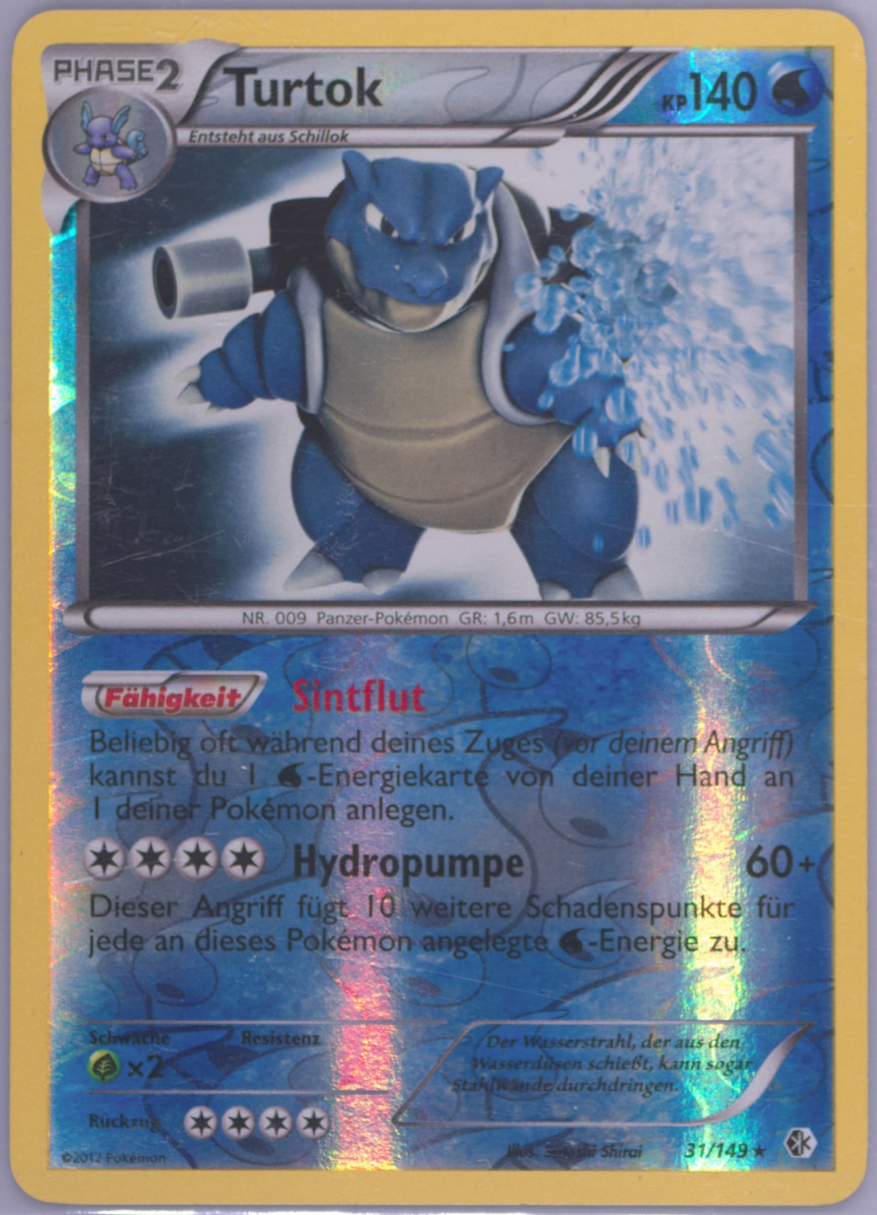 Turtok-Reverse Foil (31) 2013 Pokemon German Black & White Boundaries Crossed