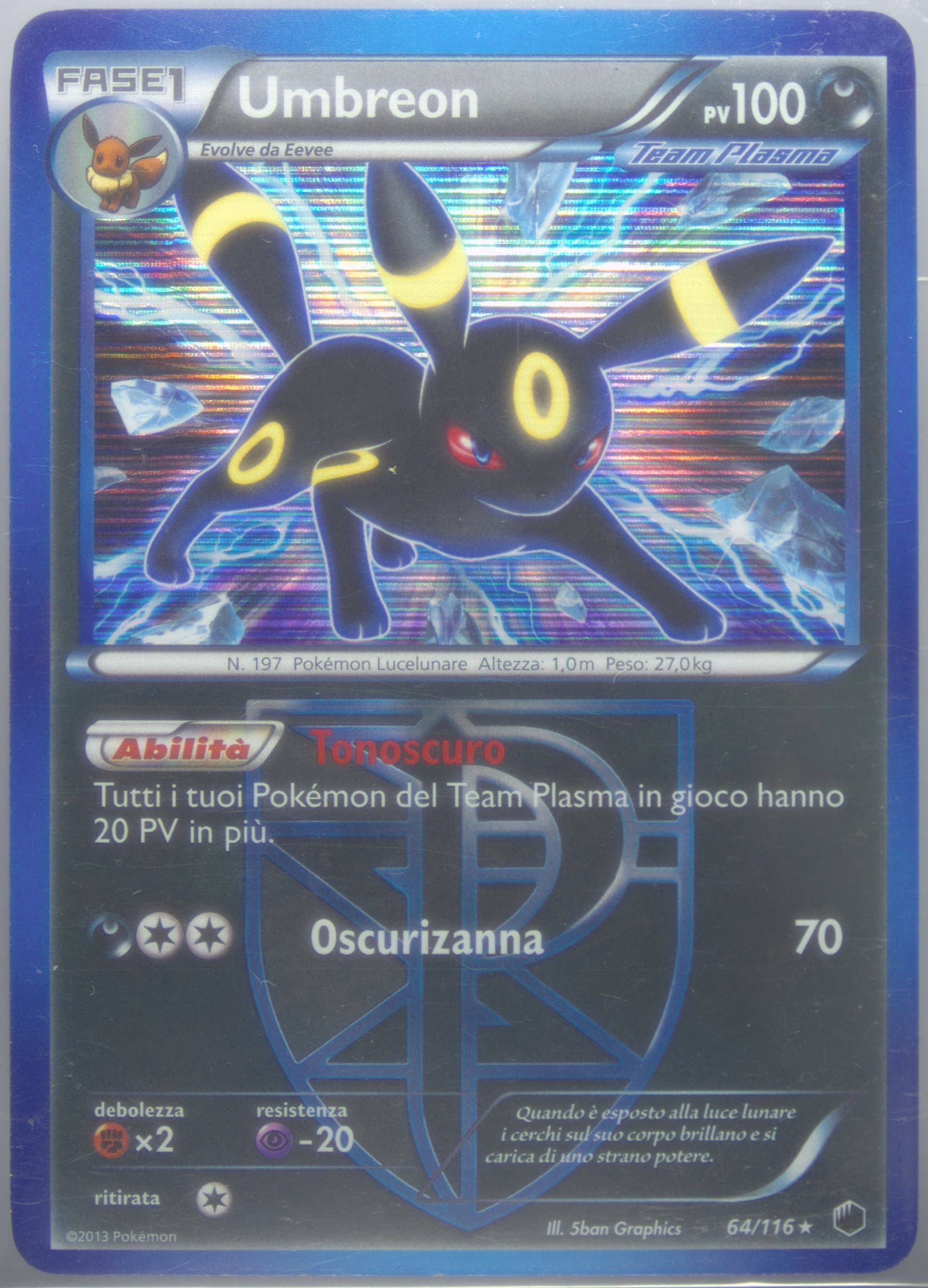 Umbreon-Holo Italian (64) 2013 Pokemon Black & White Plasma Freeze