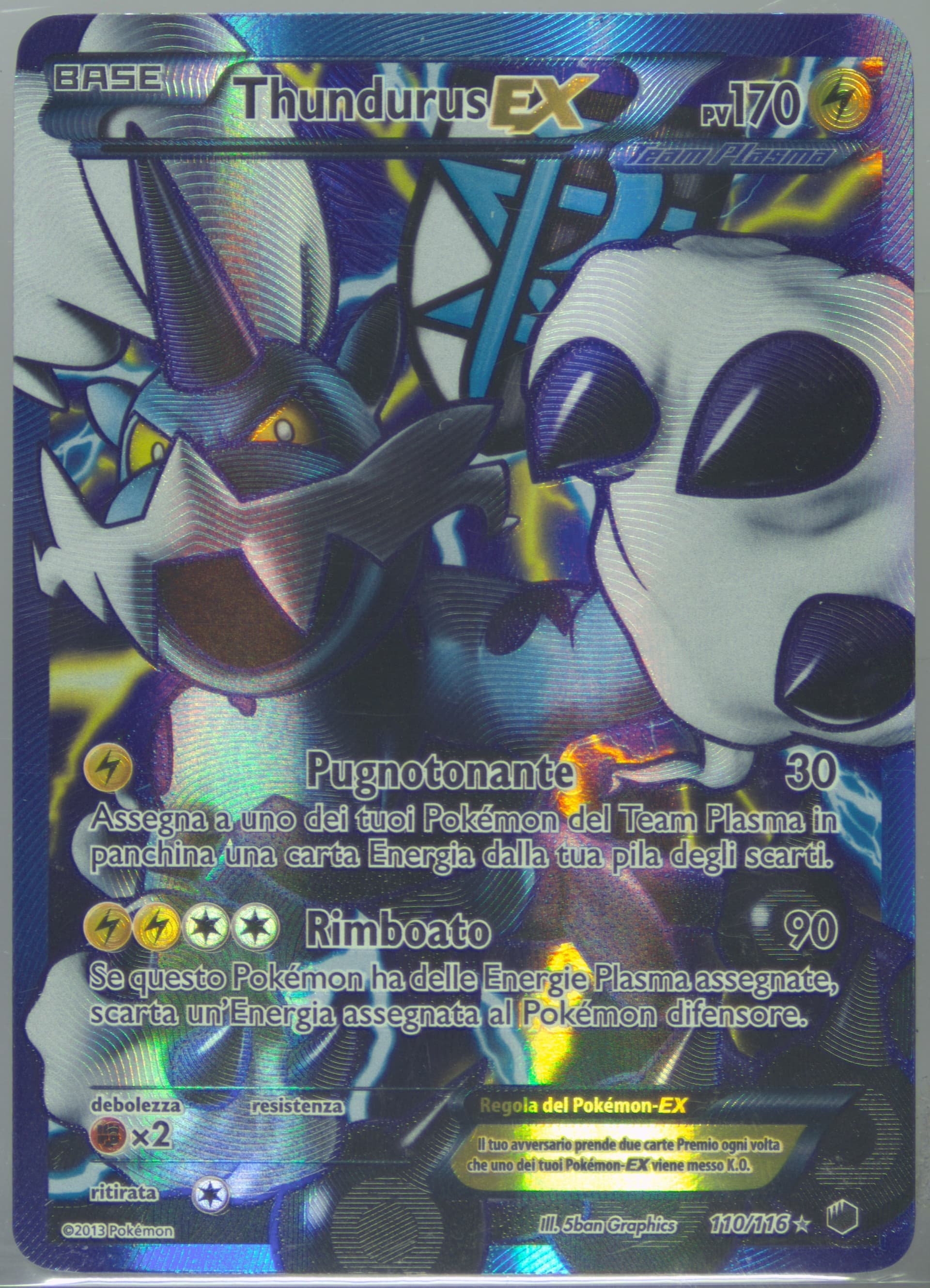 Full Art/Thundurus EX Italian (110) 2013 Pokemon Black & White Plasma Freeze