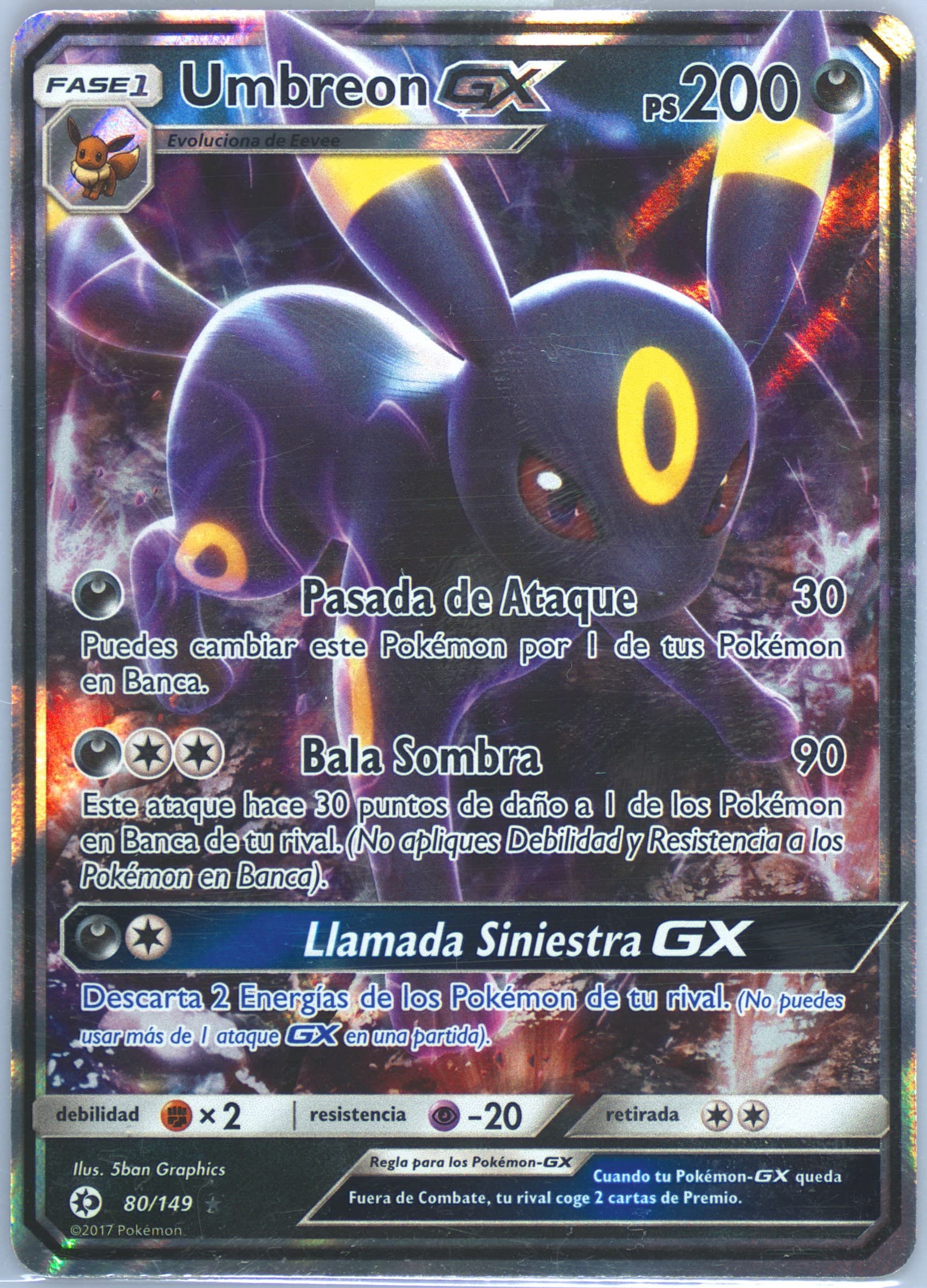 Umbreon GX Spanish (80) 2017 Pokemon Sun & Moon