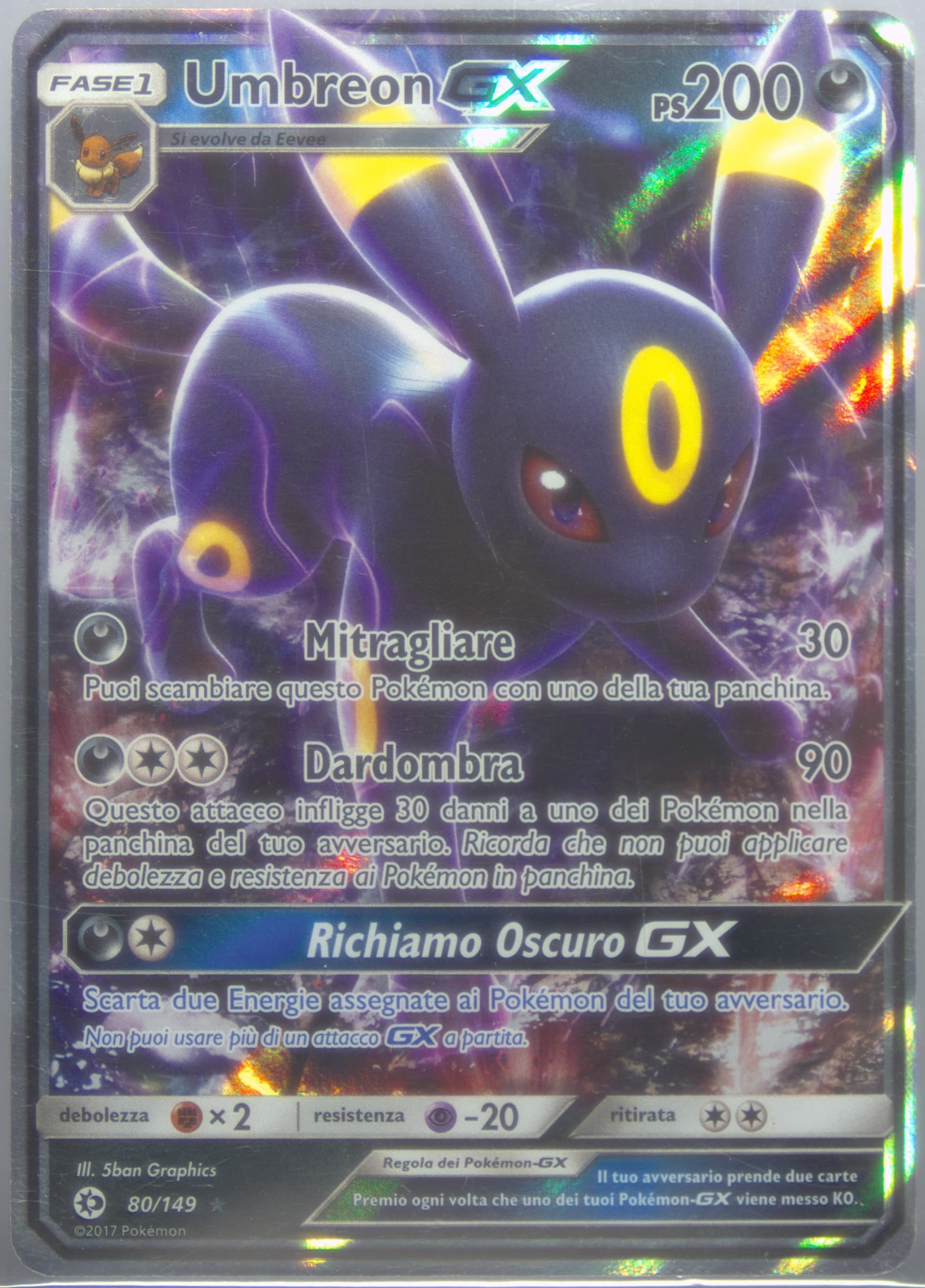 Umbreon GX Italian (80) 2017 Pokemon Sun & Moon