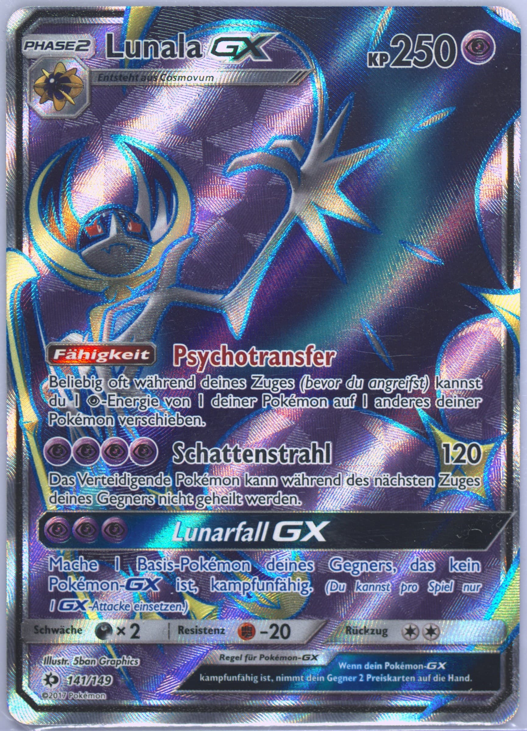 Full Art/Lunala GX German (141) 2017 Pokemon Sun & Moon