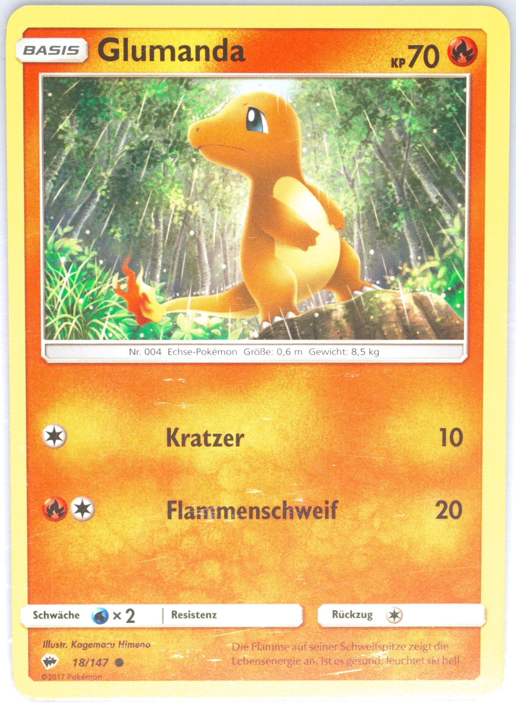 Glumanda German (18) 2017 Pokemon Sun & Moon Burning Shadows
