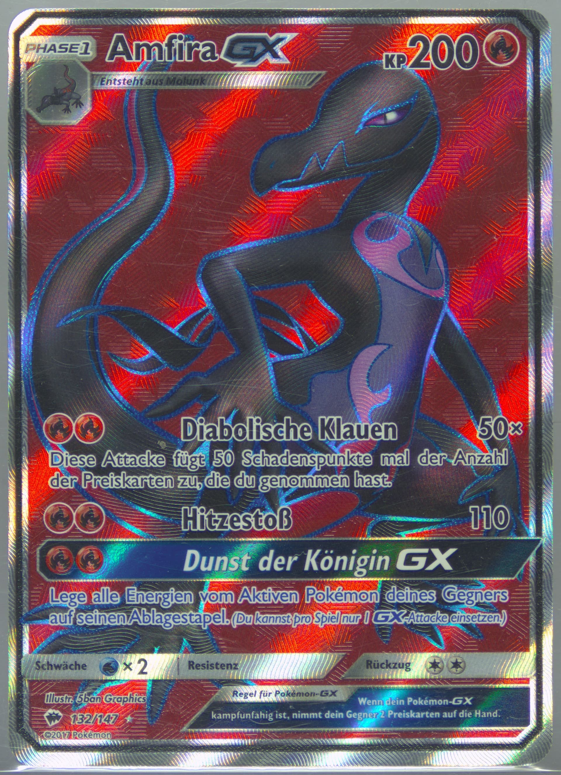Full Art/Amfira GX German (132) 2017 Pokemon Sun & Moon Burning Shadows