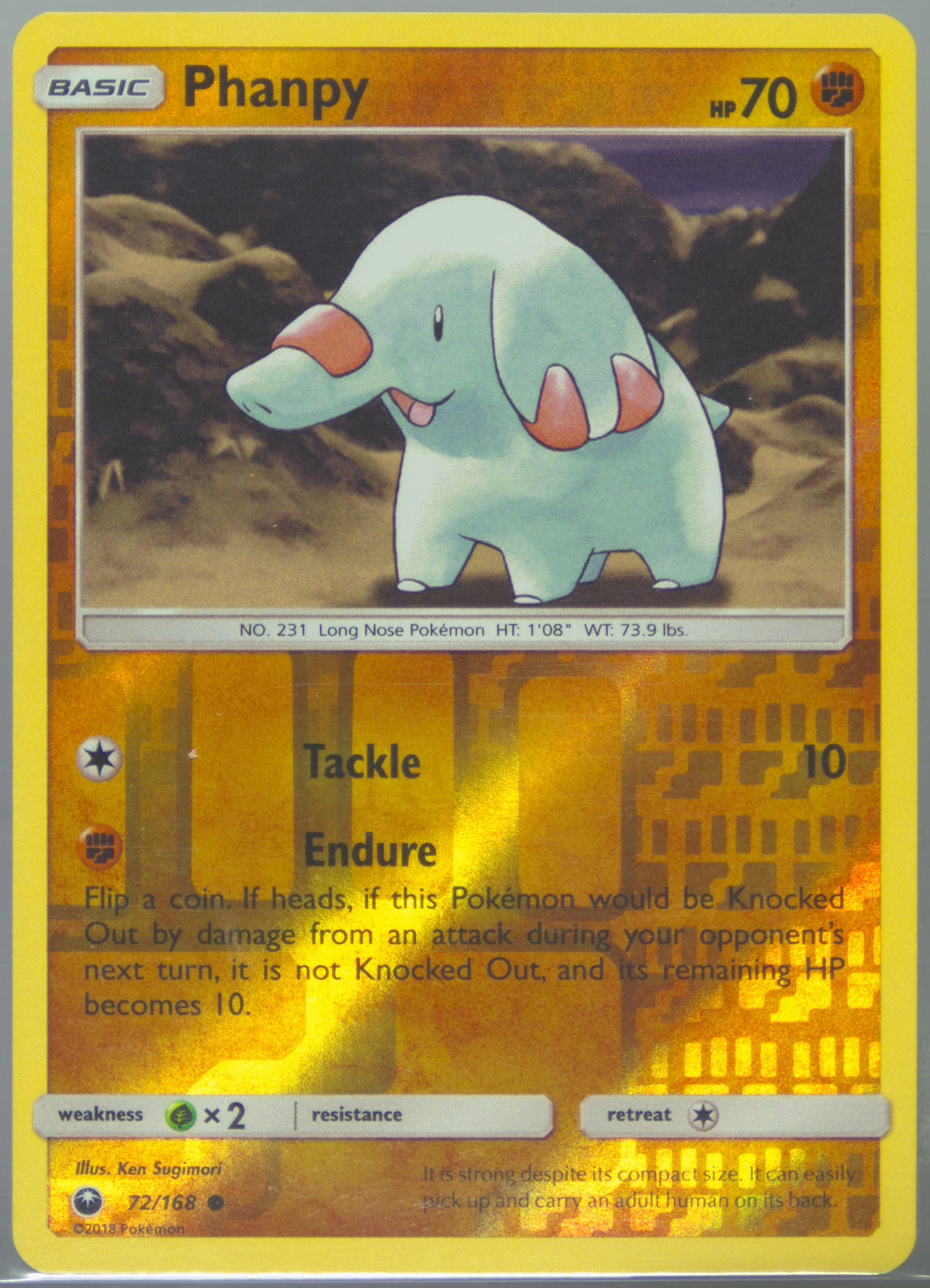 Phanpy-Reverse Foil (72) 2018 Pokemon Sun & Moon Celestial Storm