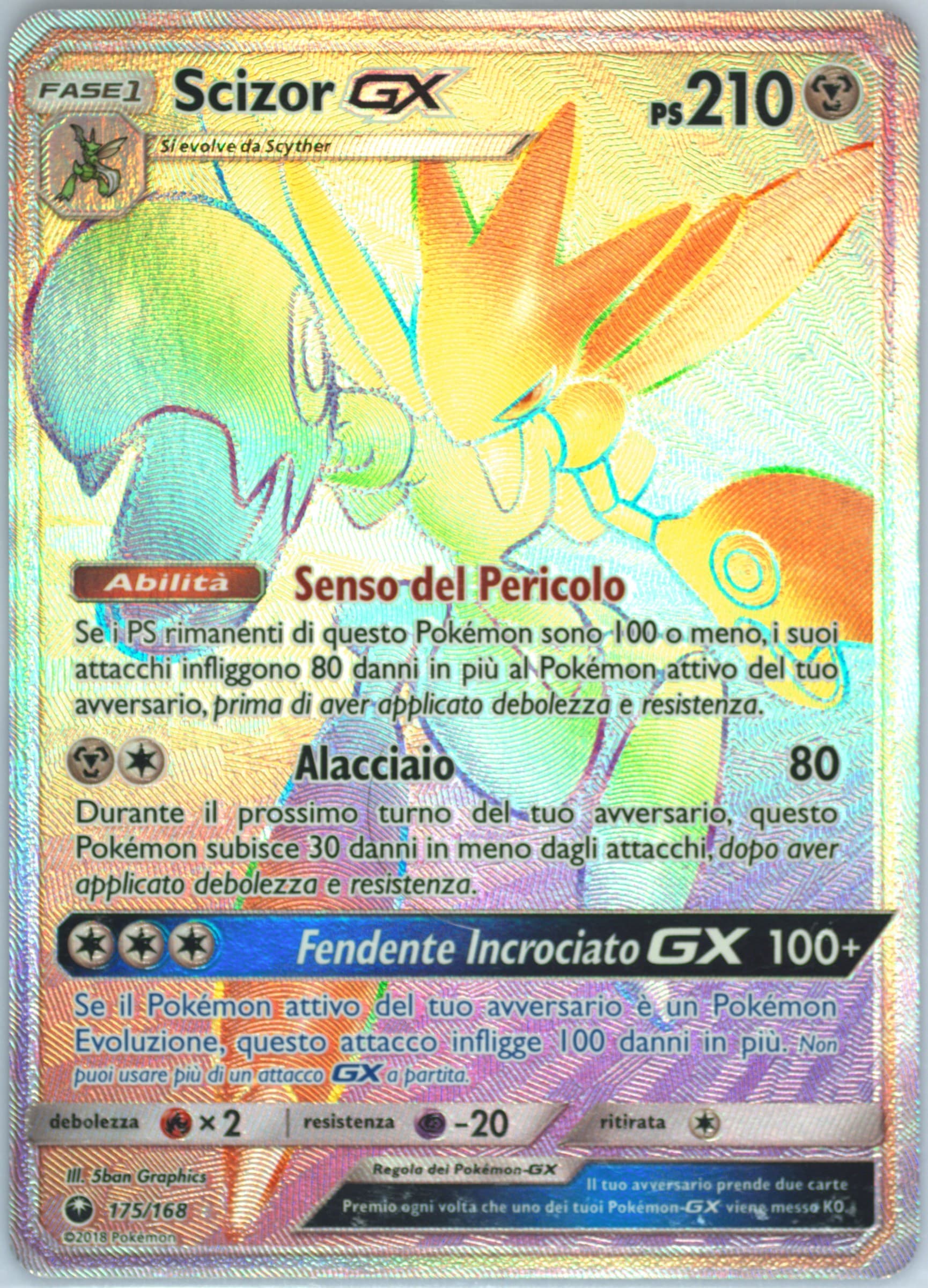 Full Art/Scizor GX Italian-Secret (175) 2018 Pokemon Sun & Moon Celestial Storm