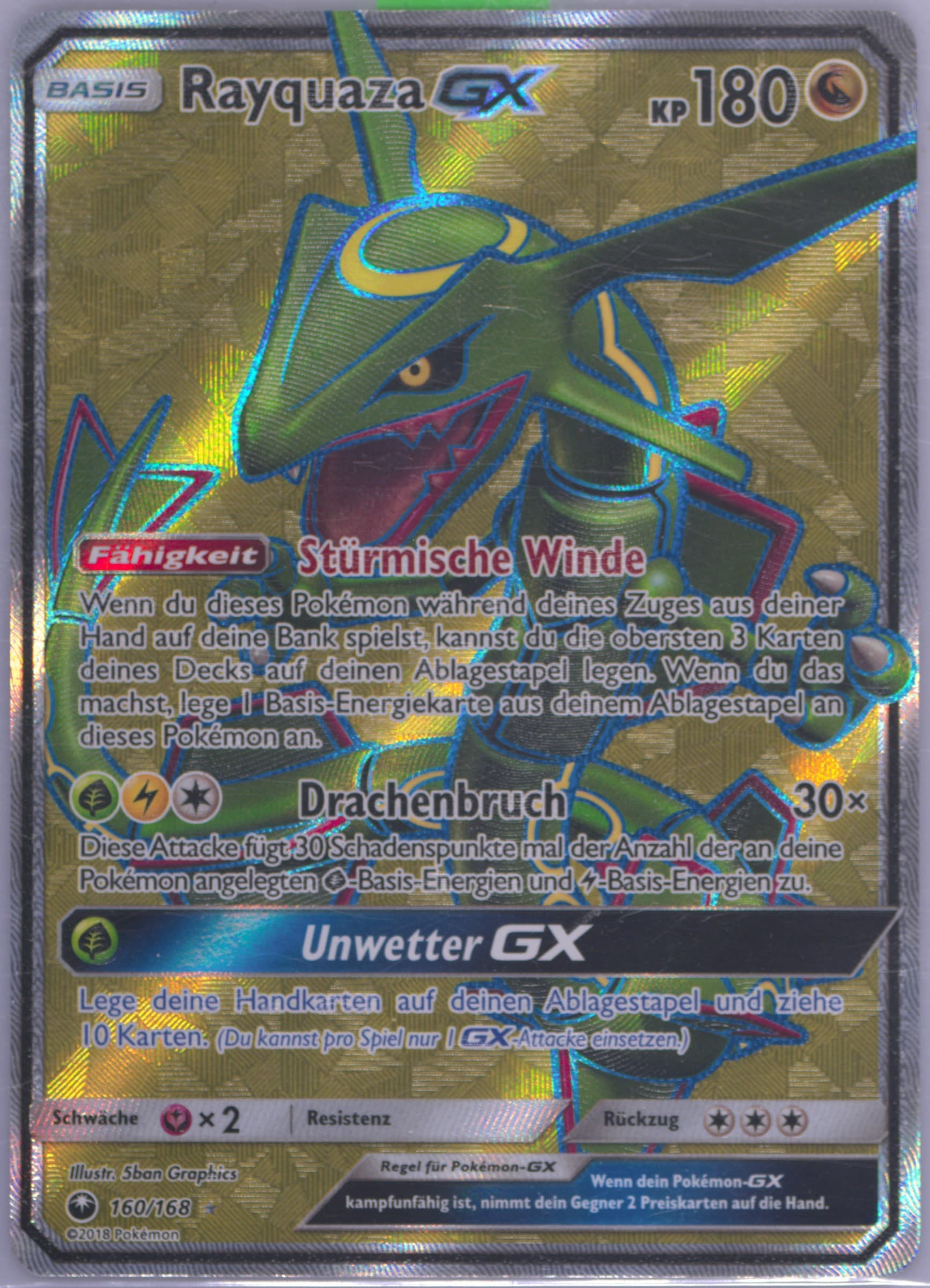 Full Art/Rayquaza GX German (160) 2018 Pokemon Sun & Moon Celestial Storm