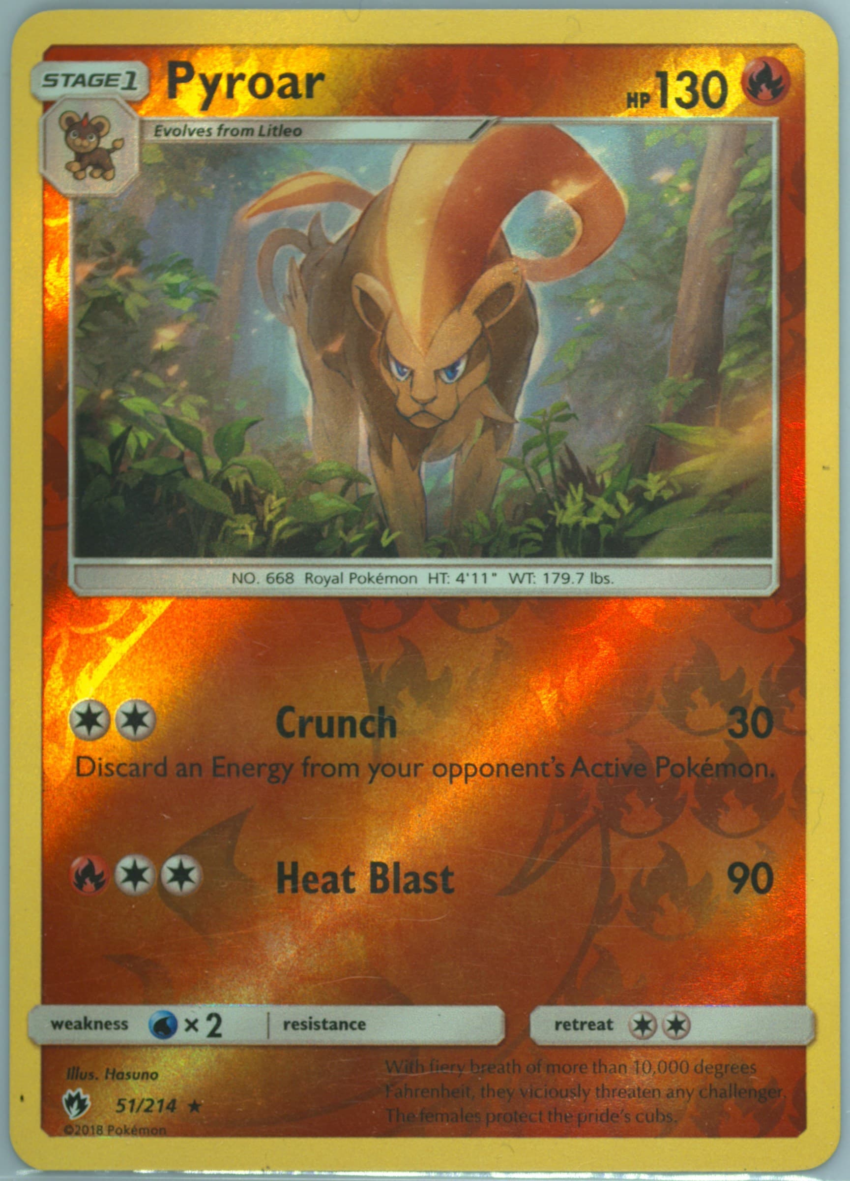 Pyroar-Reverse Foil (51) 2018 Pokemon Sun & Moon Lost Thunder