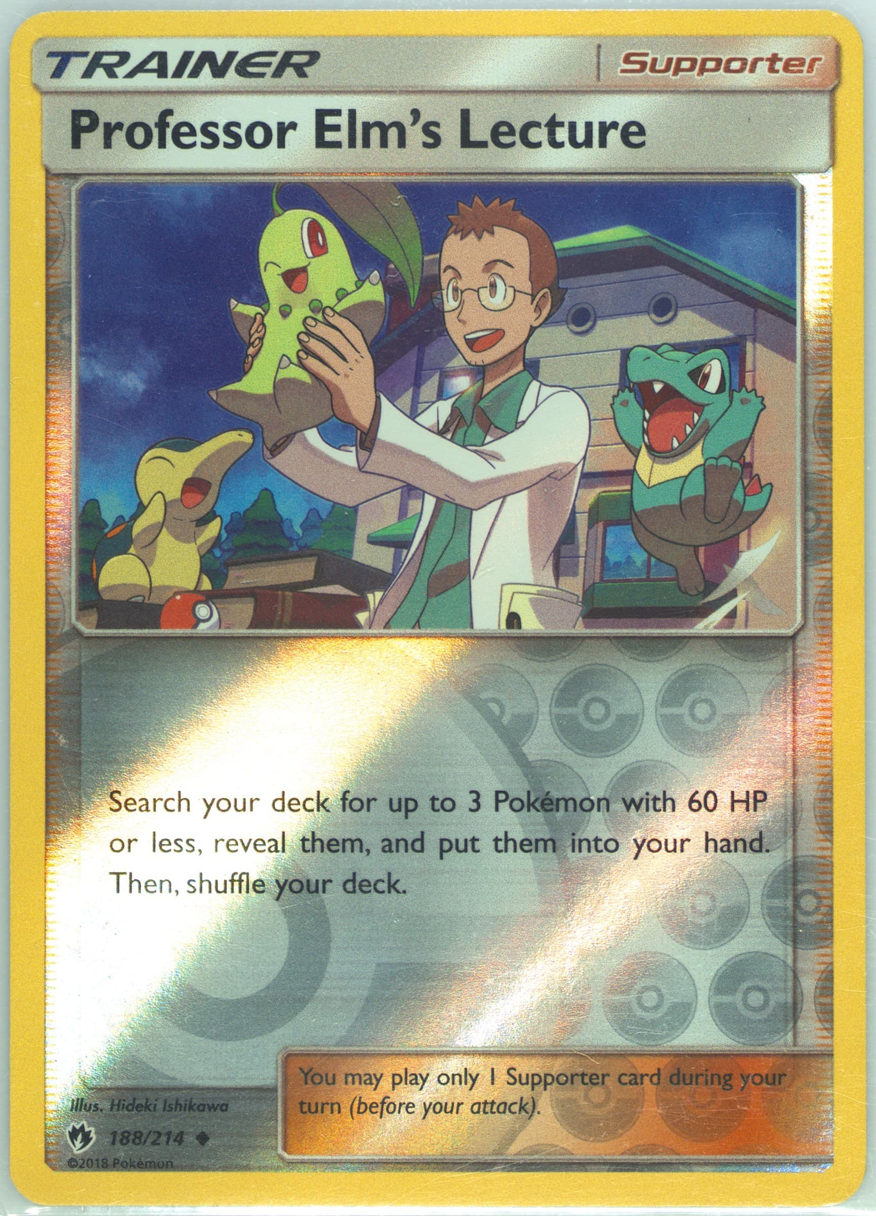 Professor Elm's Lecture-Reverse Foil (188) 2018 Pokemon Sun & Moon Lost Thunder